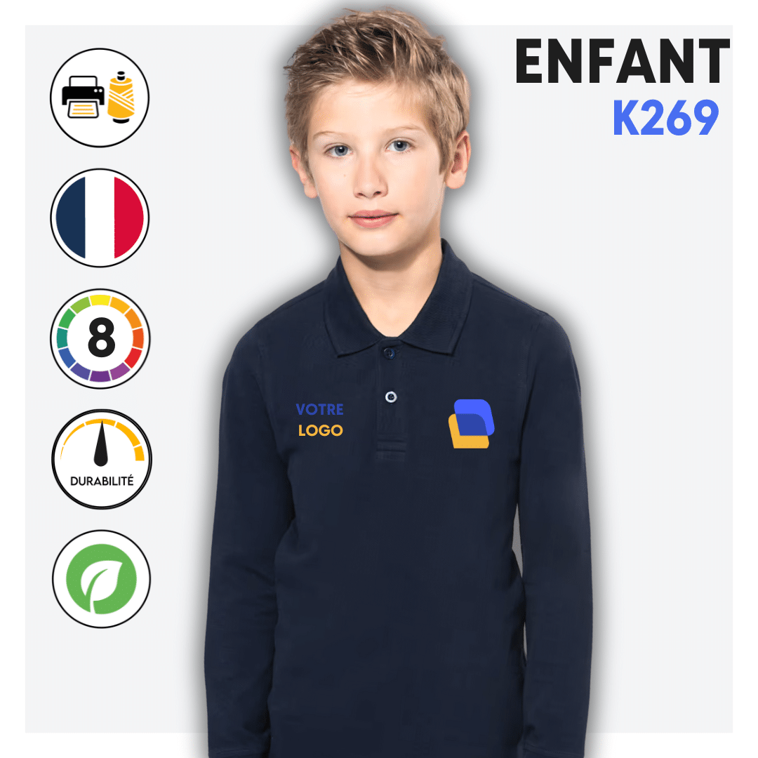 POLO MANCHE LONGUE BASIC+ (ENFANT) - K269