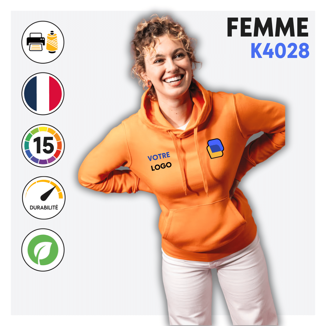 Sweat avec capuche et poche kangourou (femme) - K4028