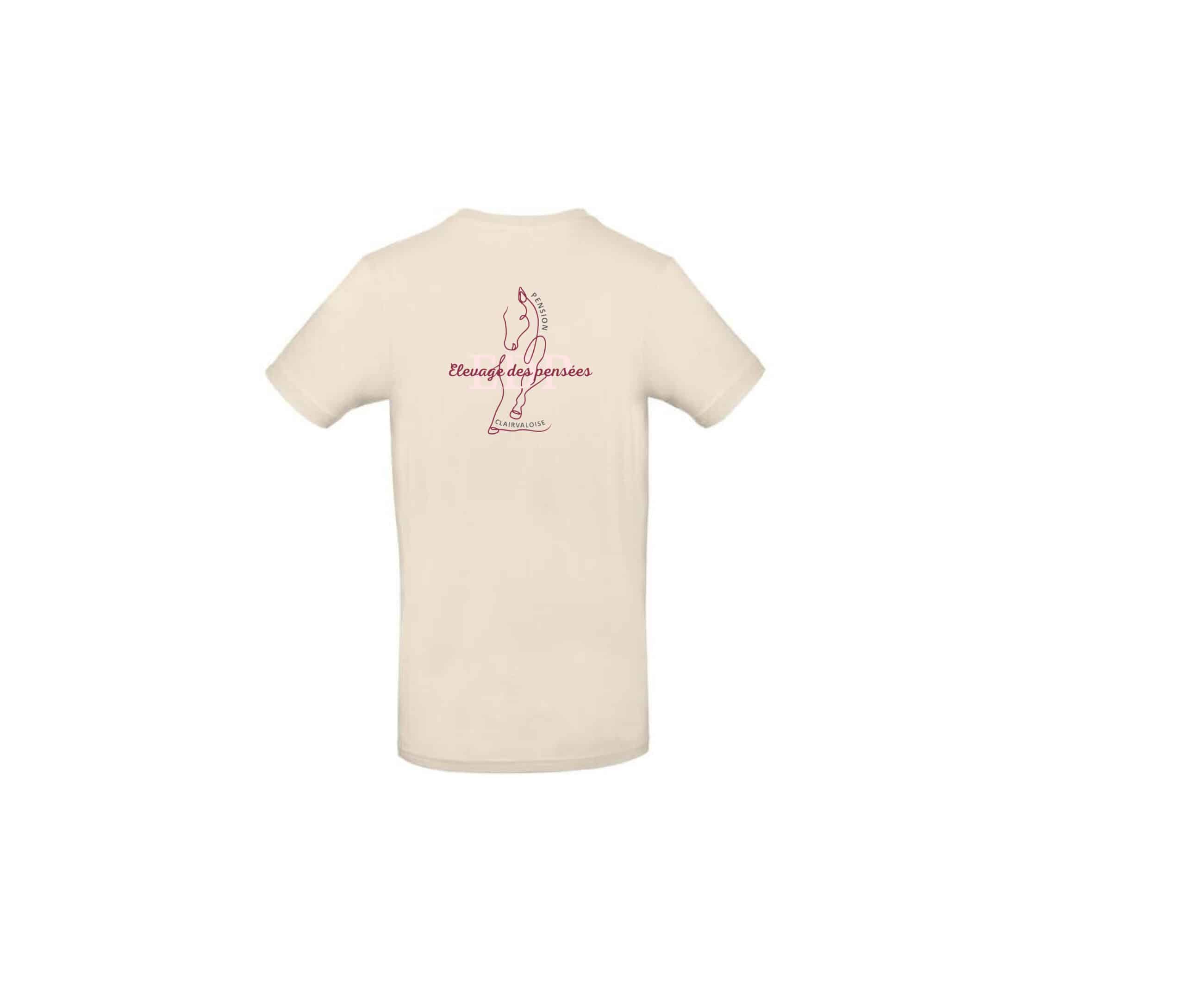 T-SHIRT (homme) - Pension clairvaloise - Élevage des pensées - Beige - BC03T – Image 3