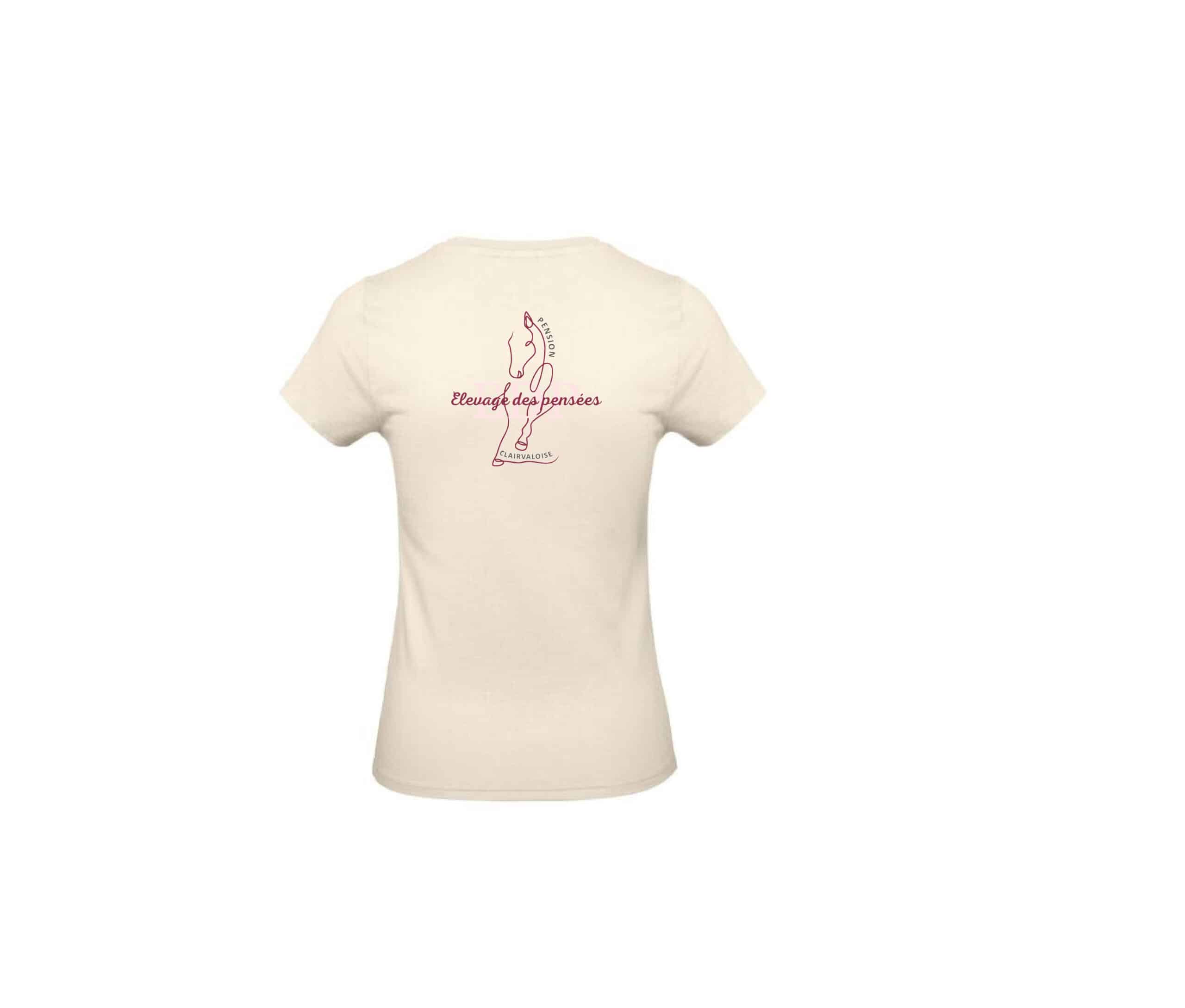 T-SHIRT (femme) - Pension clairvaloise - Élevage des pensées - Beige - BC04T – Image 3