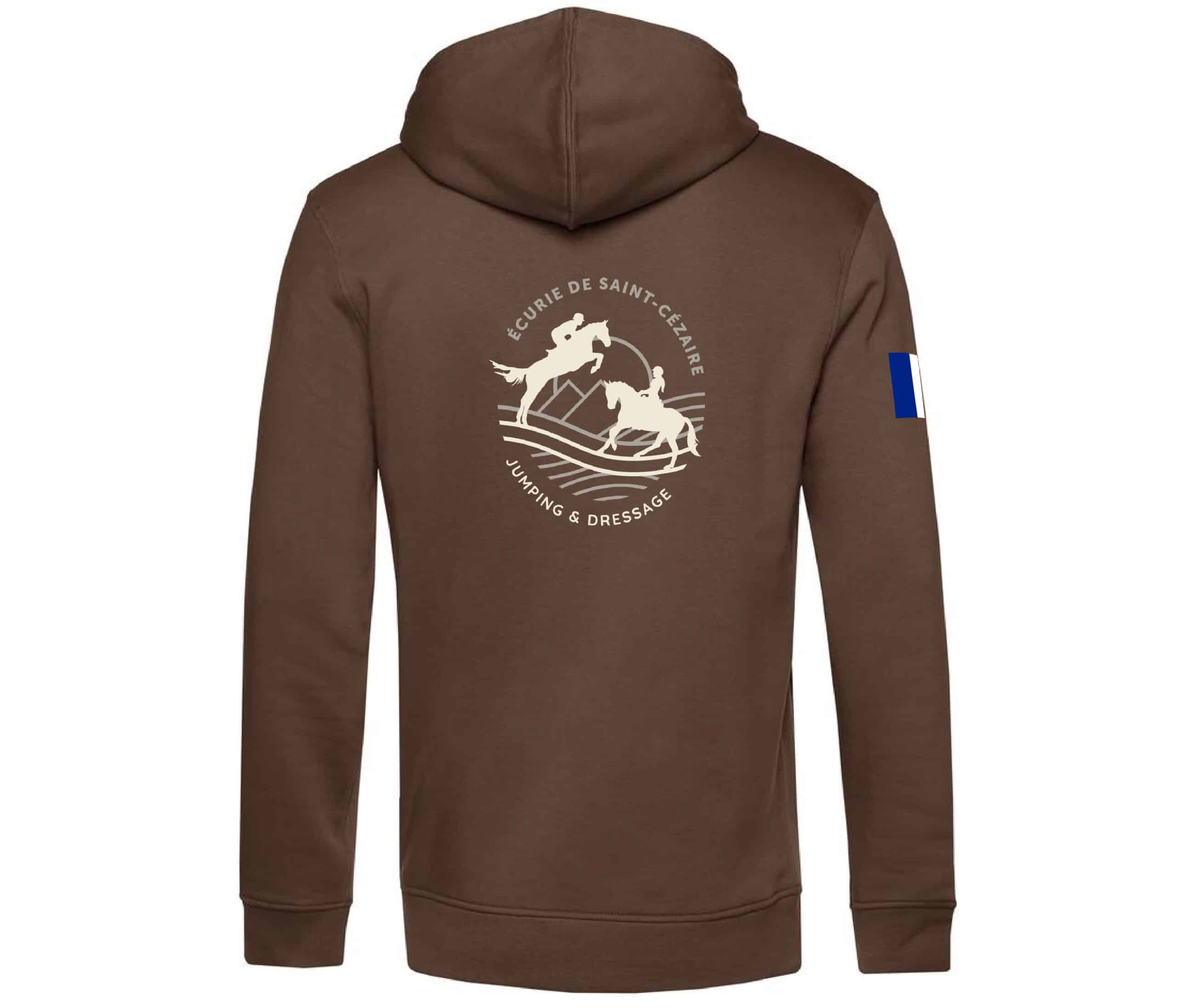 SWEAT A CAPUCHE (homme) - Ecurie de Saint Cézaire - BEGARD - Chocolat - BCU33B – Image 3