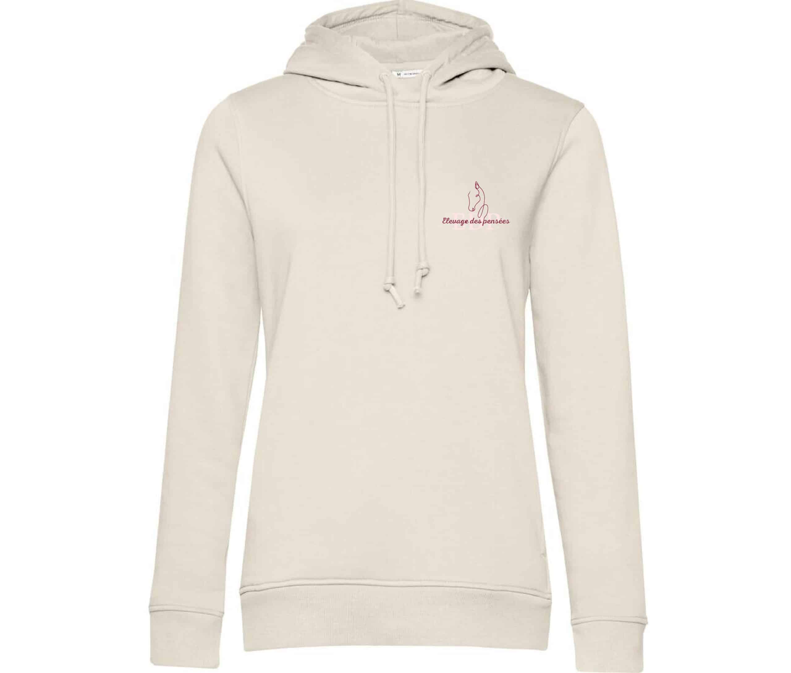 SWEAT A CAPUCHE (femme) – Pension clairvaloise - Élevage des pensées - Beige - BCW34B