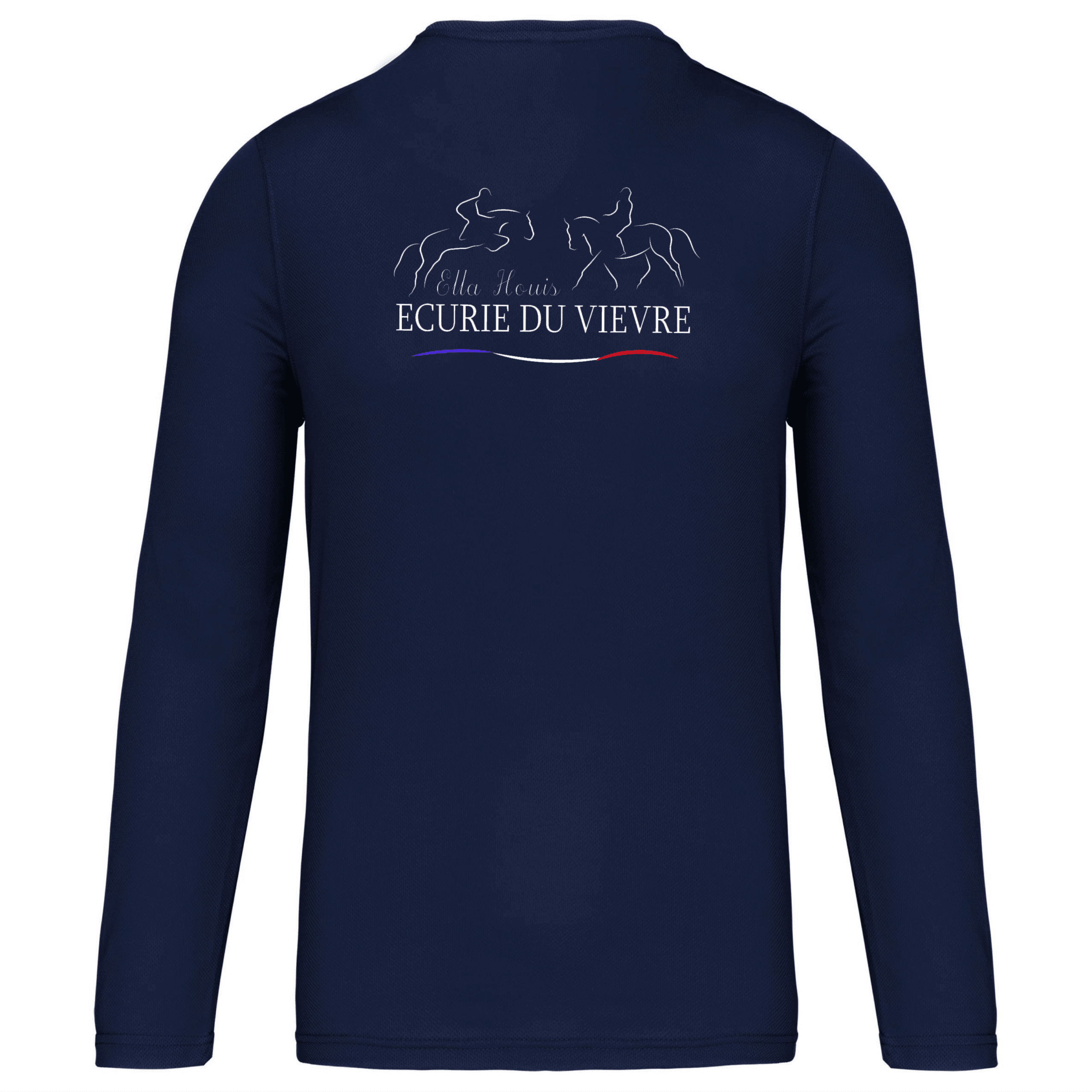 T-Shirt respirant manche longue (homme) - ECURIE DU VIEVRE - Navy - PA443 – Image 2