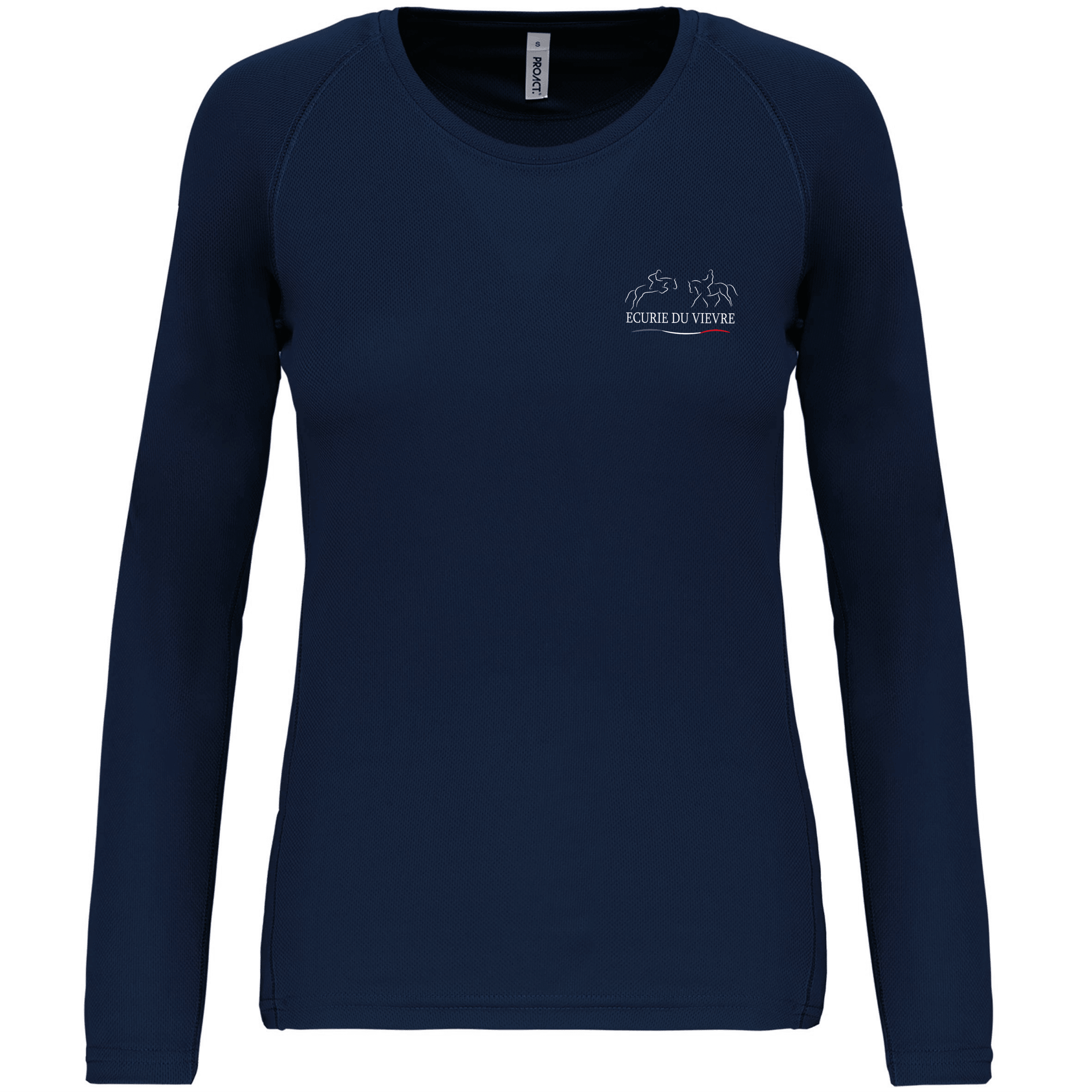 T-Shirt respirant manche longue (homme) - ECURIE DU VIEVRE - Navy - PA443