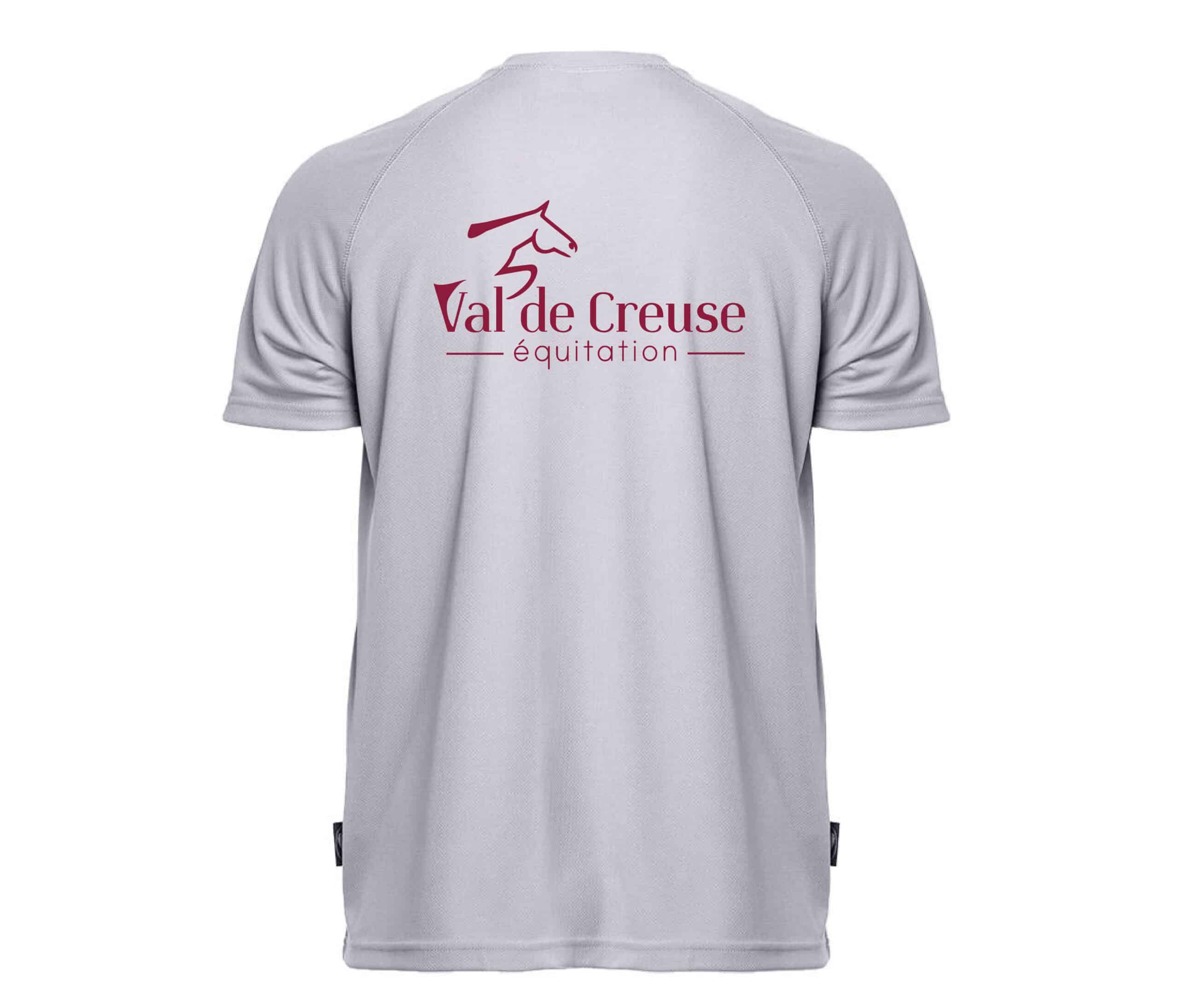 T-Shirt respirant (homme) - VAL DE CREUSE EQUITATION - Gris chiné - PK140 – Image 3
