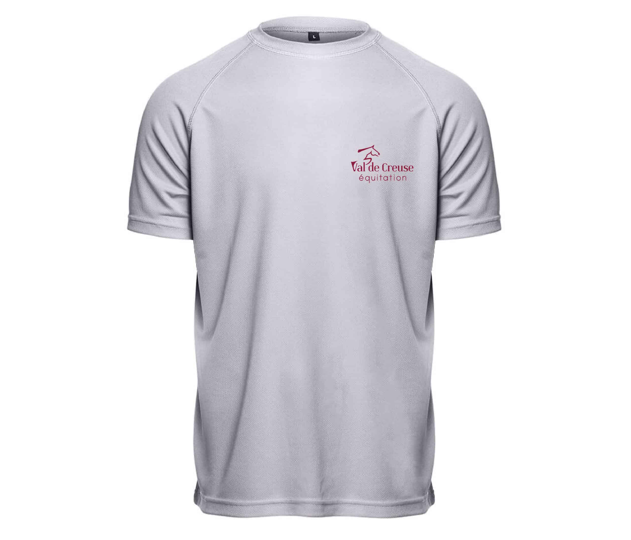 T-Shirt respirant (homme) - VAL DE CREUSE EQUITATION - Gris chiné - PK140