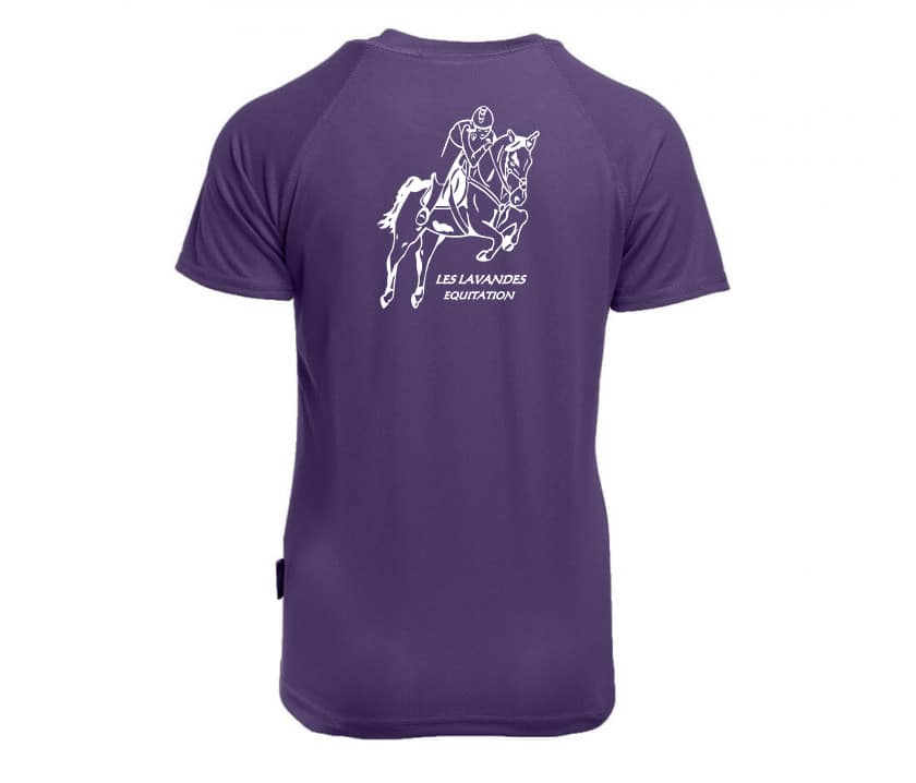 T-Shirt respirant (femme) - Les Lavandes Equitation - Violet - PK141 – Image 3