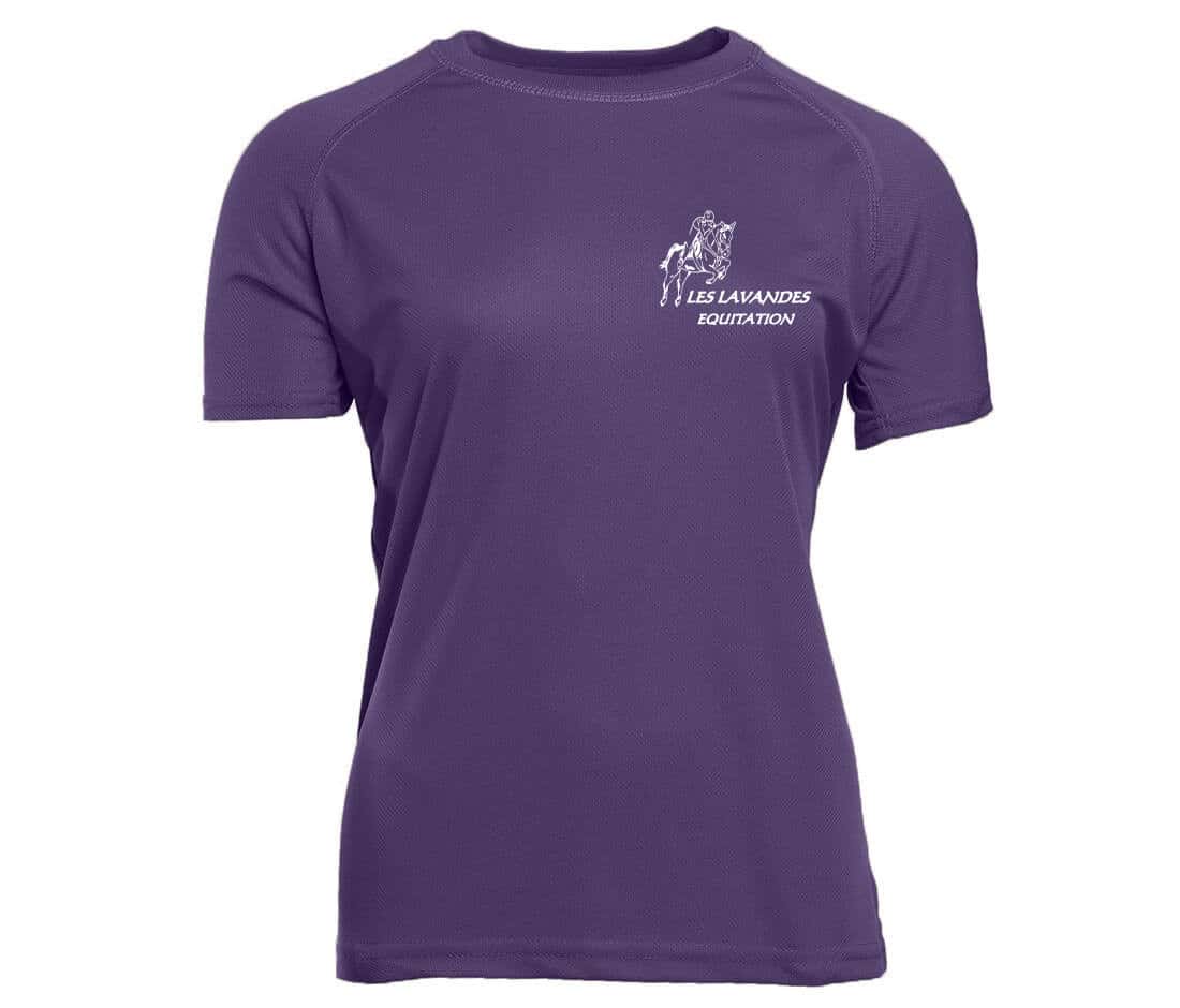 T-Shirt respirant (femme) - Les Lavandes Equitation - Violet - PK141