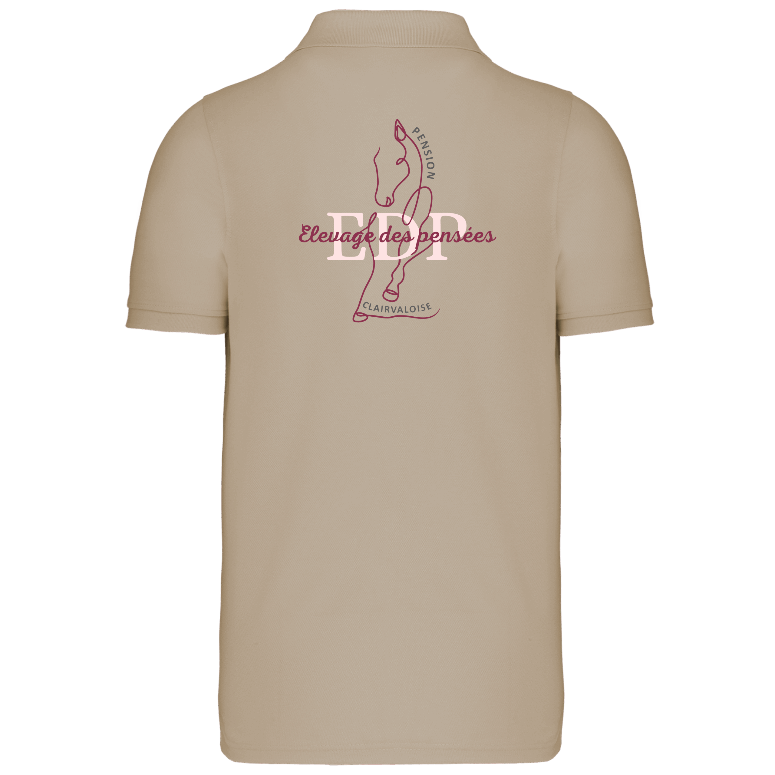 POLO (homme) - Pension clairvaloise - Élevage des pensées - Beige - BCID1 – Image 3