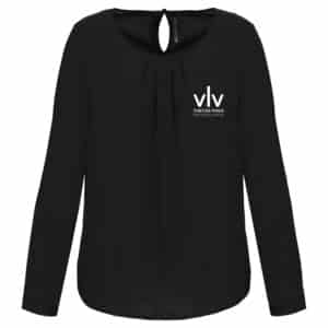 Blouse crêpe manches longues (femme) - VOULEZ-VOUS - Spectacle & Diner - Noir - K5003