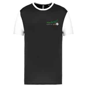 MAILLOT MANCHES COURTES BICOLORE (Adulte) - Vive le sport - Noir - PA4023