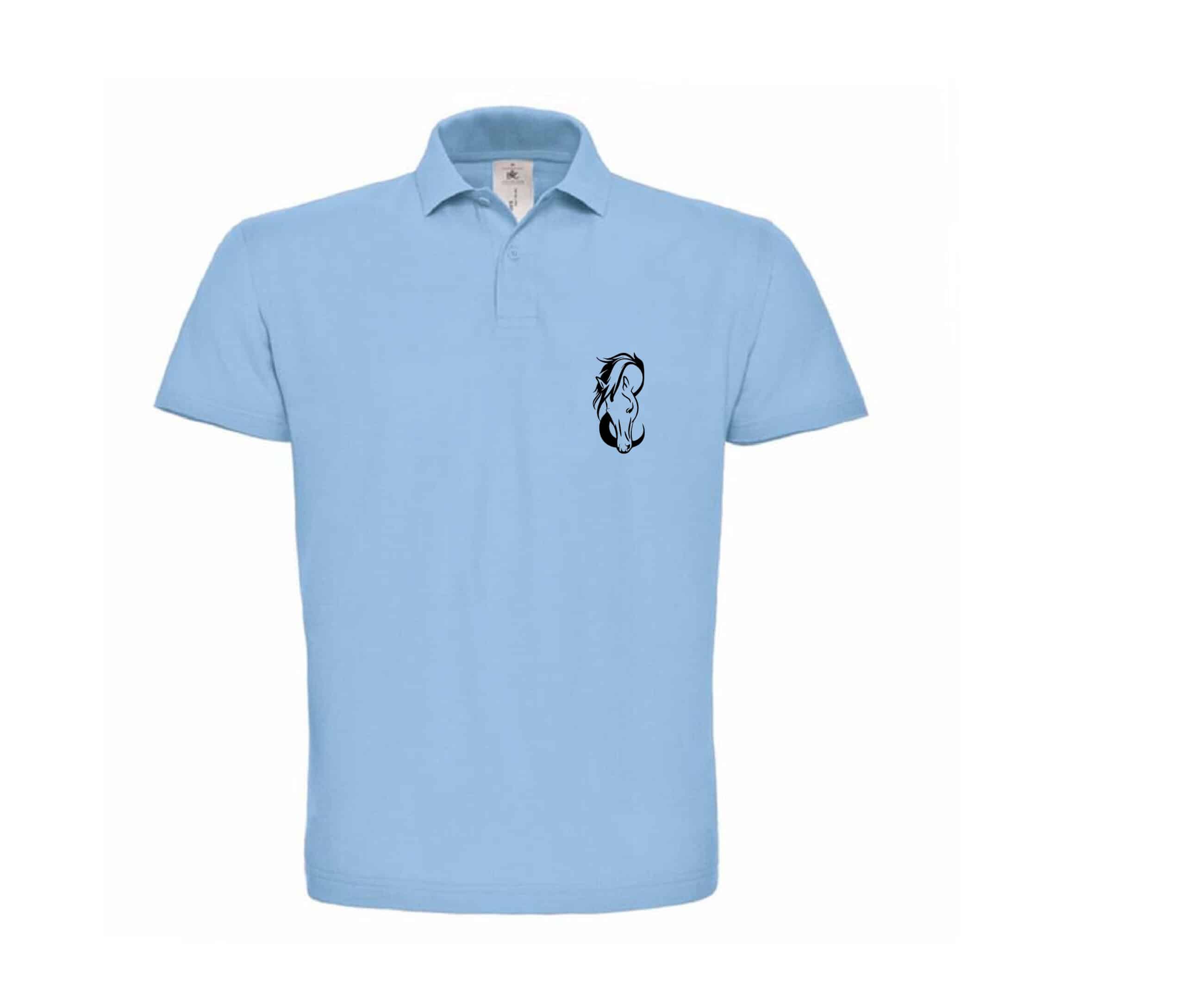 POLO (homme) - Les écuries rose - Bleu ciel - BCID1