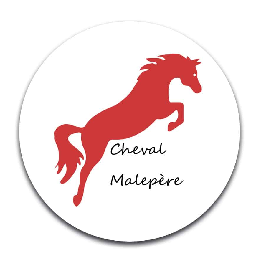 STICKER ROND - Cheval Malepère - STI001