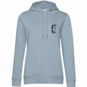 SWEAT A CAPUCHE (femme) – Les écuries rose - Bleu ciel - BCW34B