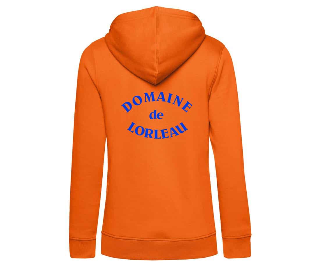 SWEAT A CAPUCHE (femme) – Domaine de Lorleau - Orange - BCW34B – Image 3