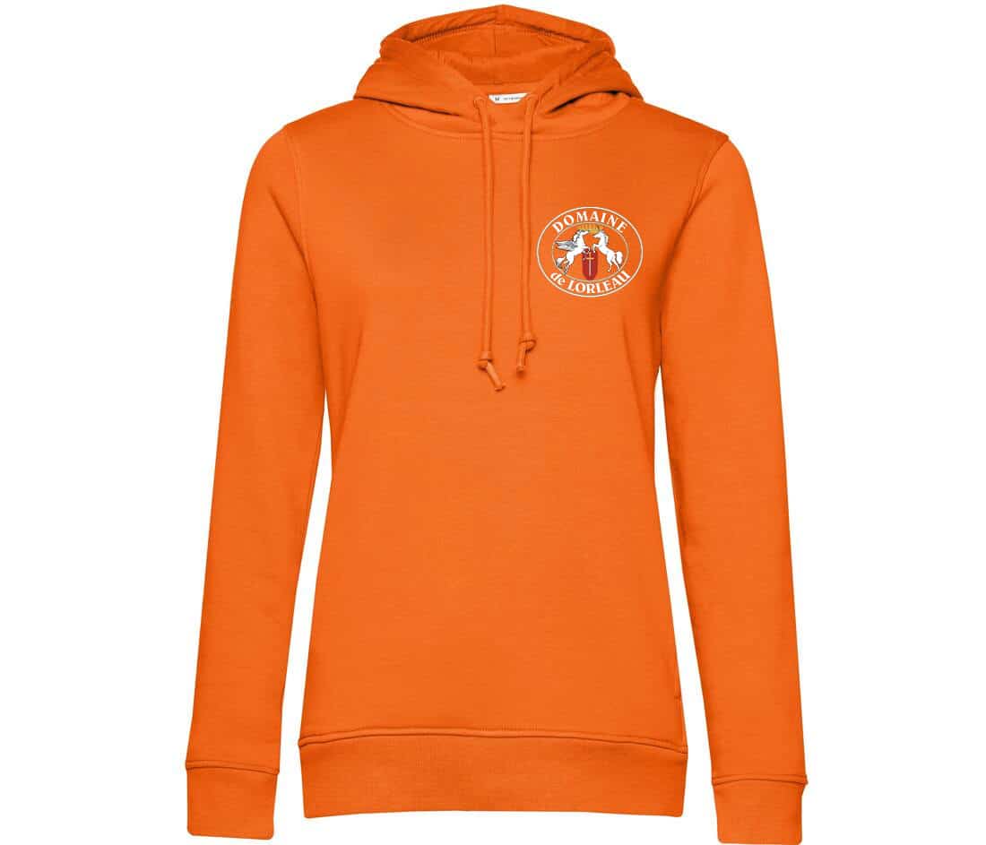 SWEAT A CAPUCHE (femme) – Domaine de Lorleau - Orange - BCW34B