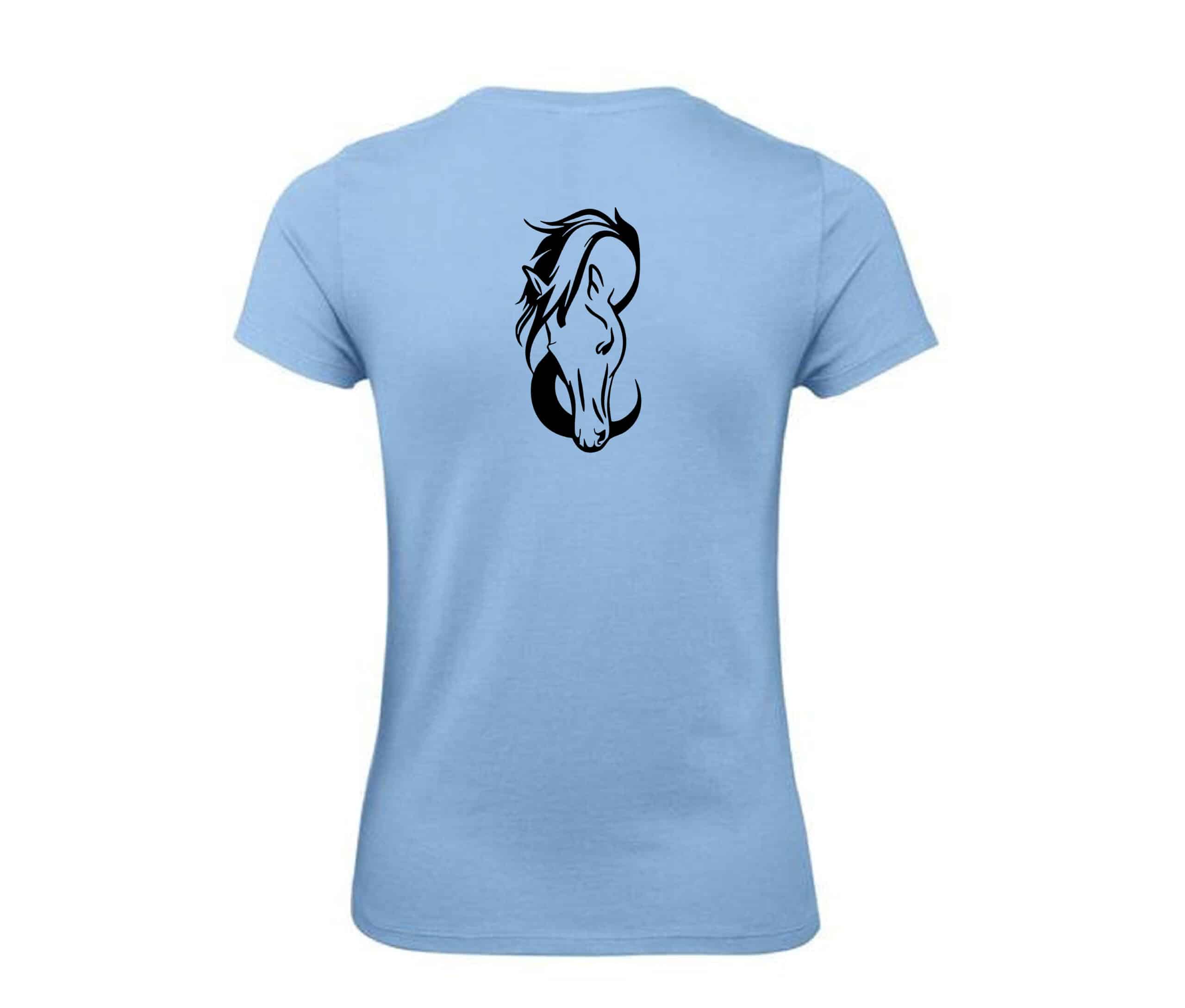 T-SHIRT (femme) - Les écuries rose - Bleu ciel - BC04T – Image 3