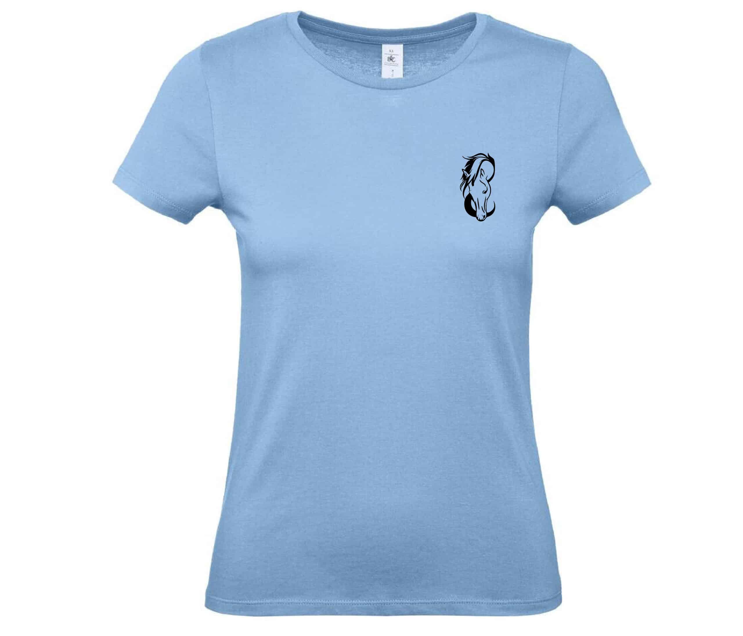 T-SHIRT (femme) - Les écuries rose - Bleu ciel - BC04T
