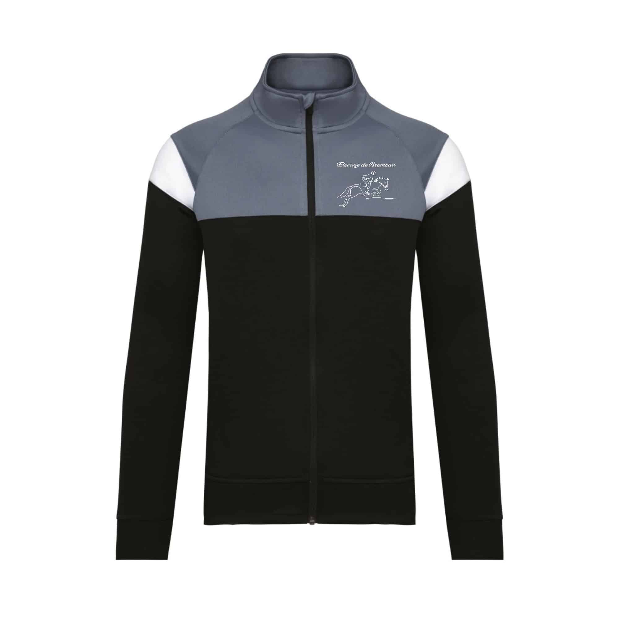 Veste de survêtement zippée (unisexe) - Elevage de Bresneau - Noir - PA390