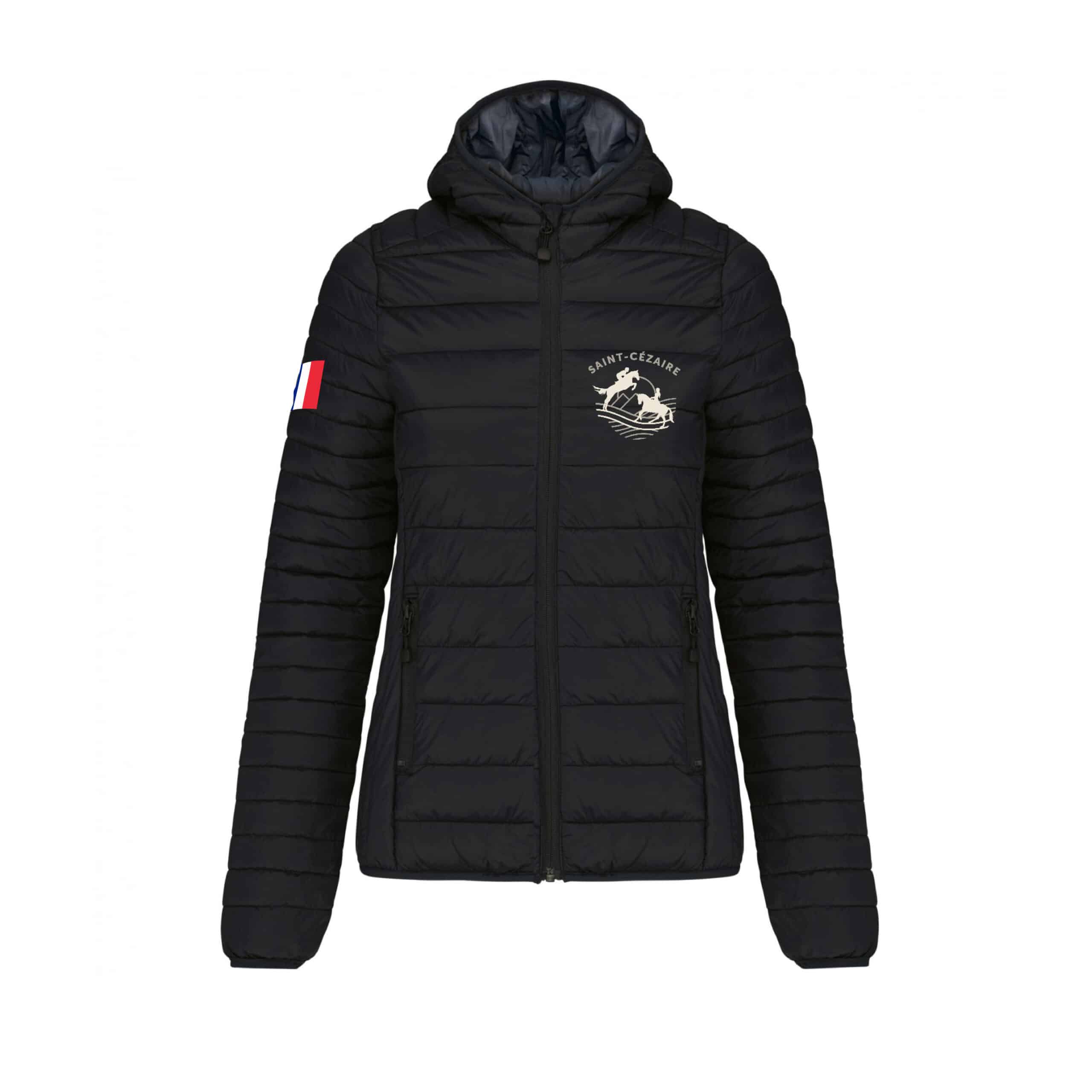 DOUDOUNE AVEC MANCHES ET CAPUCHE (femme) - Ecurie de Saint Cézaire - BEGARD - Noir - K6111