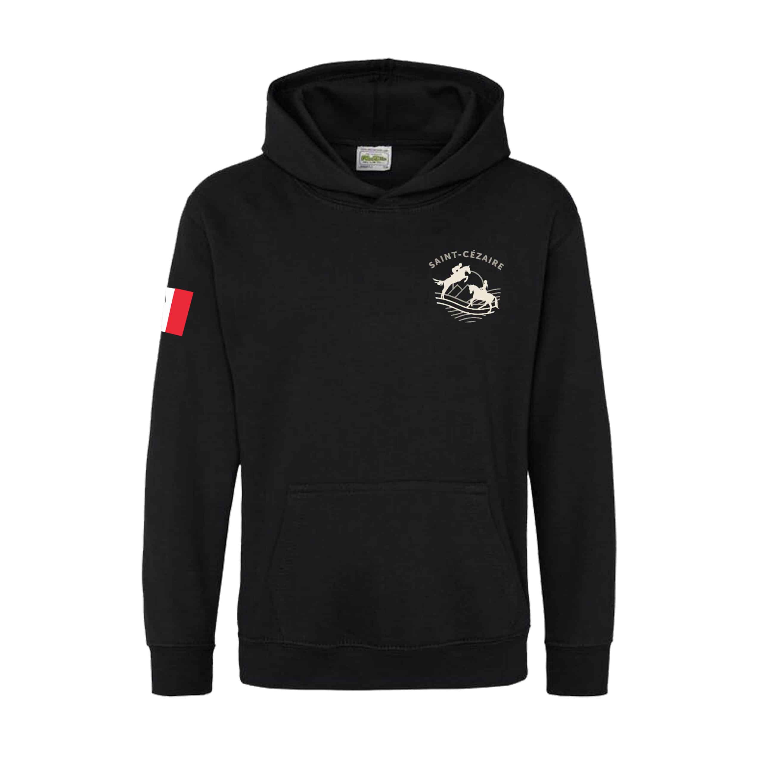 SWEAT A CAPUCHE (enfant) - Ecurie de Saint Cézaire - BEGARD - Noir - K477