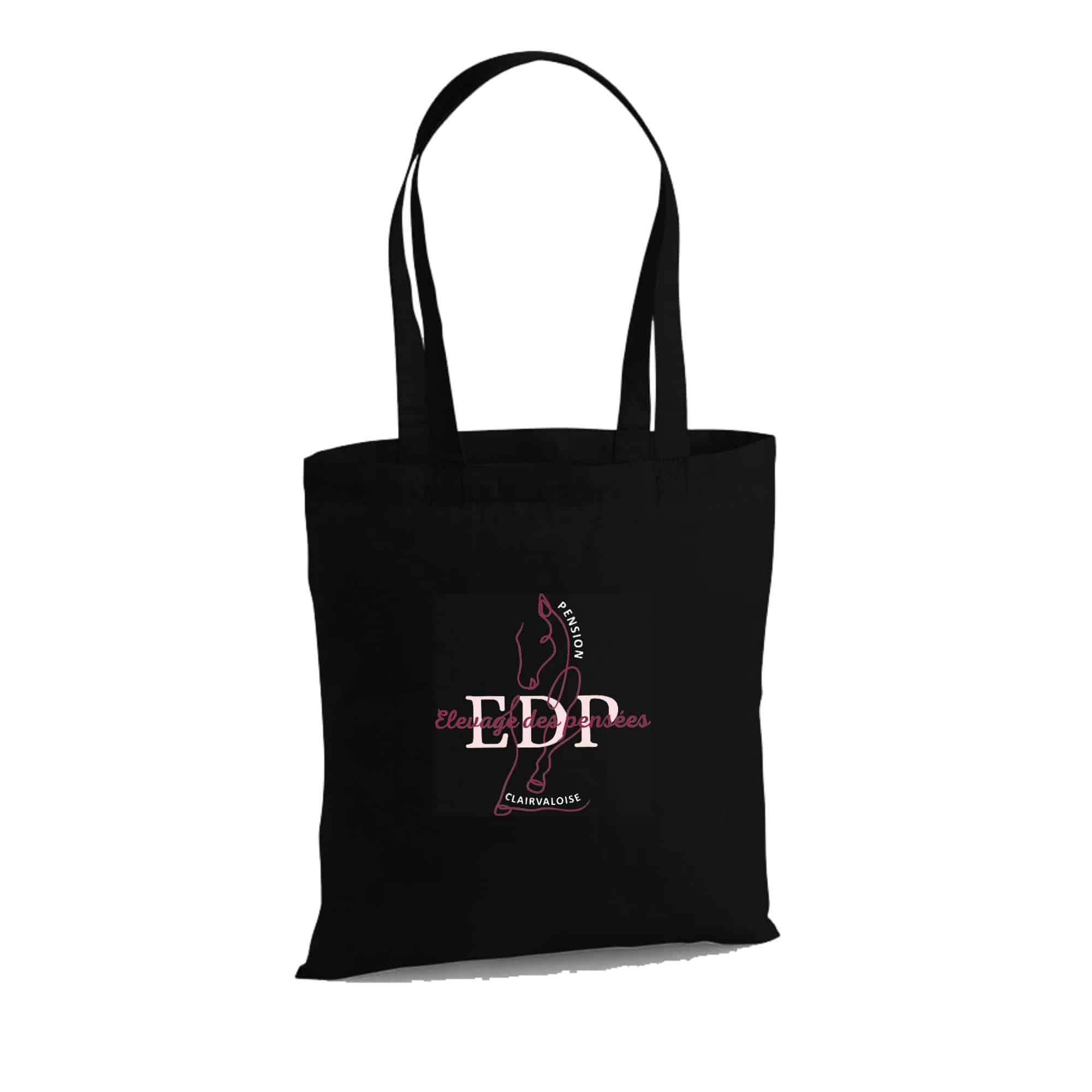 TOTE BAG - Pension clairvaloise - Élevage des pensées - Noir - WM101