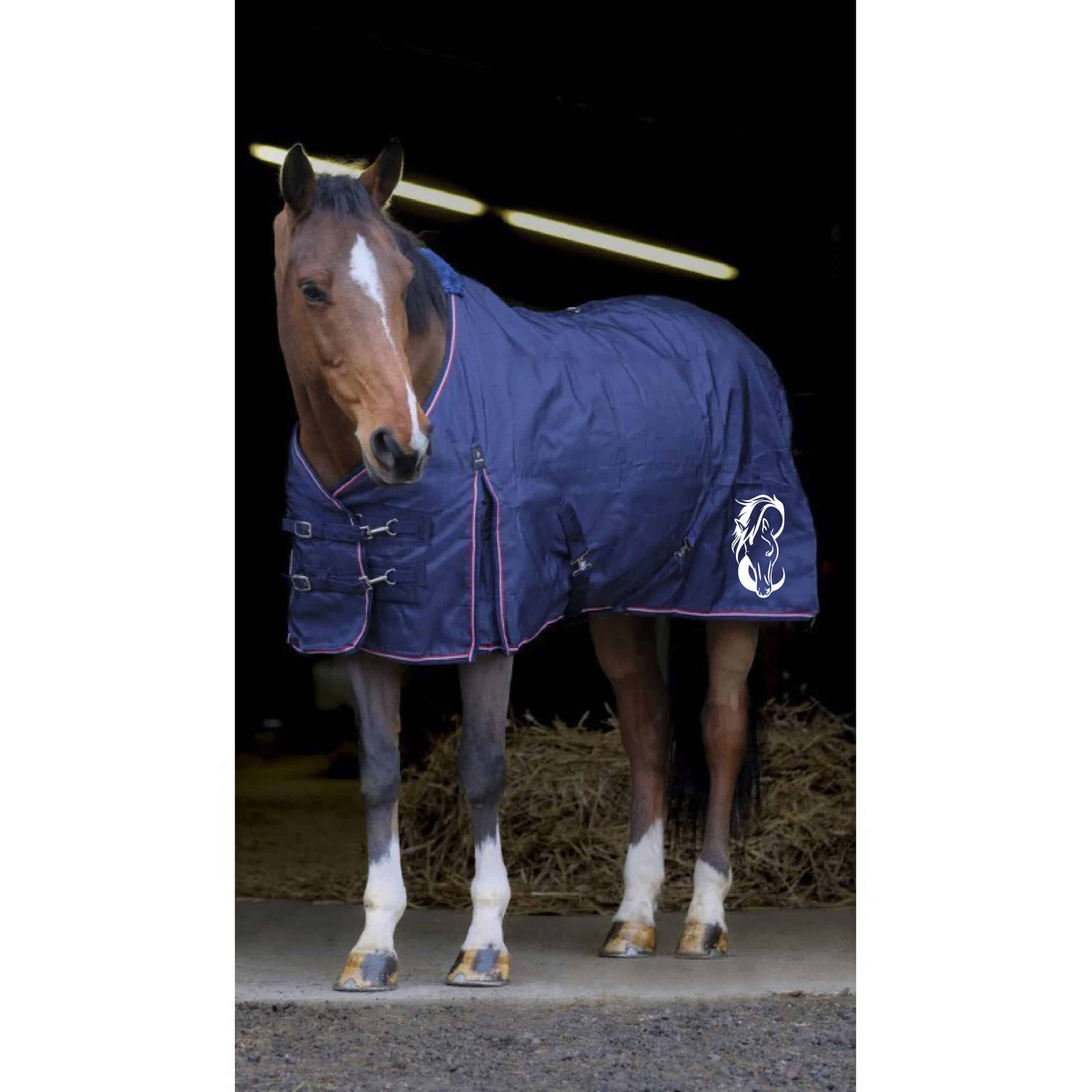 Couverture d'écurie EQUITHÈME - Les écuries rose - Navy - 40079