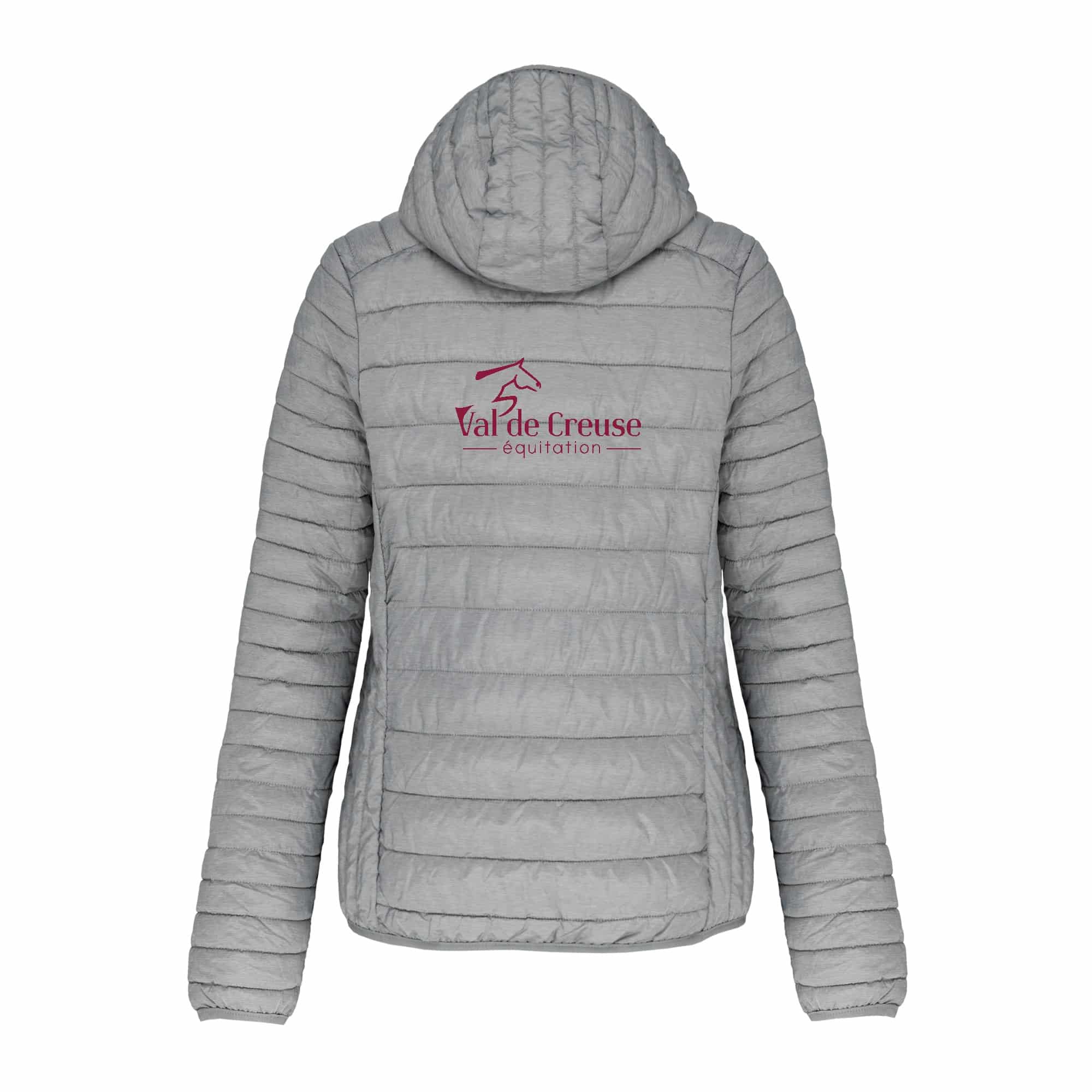 DOUDOUNE AVEC MANCHES ET CAPUCHE (femme) - VAL DE CREUSE EQUITATION - Gris chiné - K6111 – Image 3