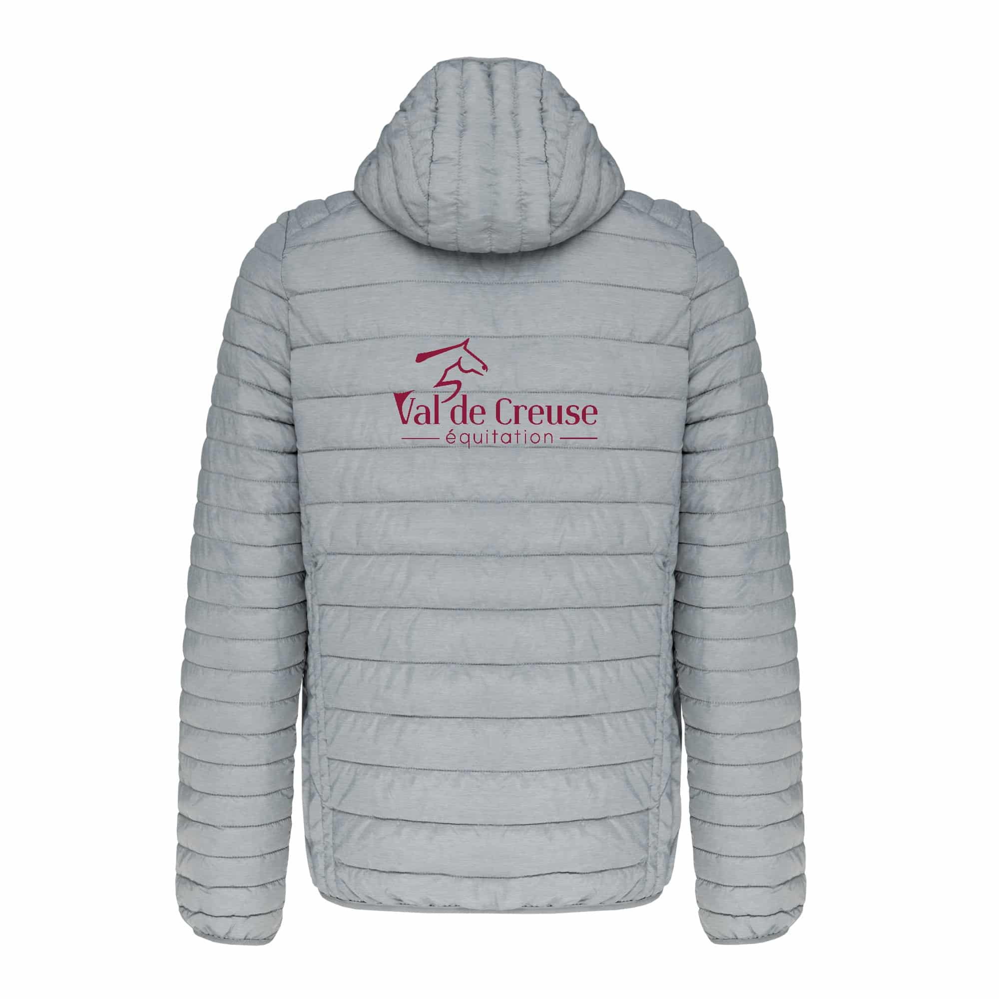 DOUDOUNE AVEC MANCHES ET CAPUCHE (homme) - VAL DE CREUSE EQUITATION - Gris chiné - K6110 – Image 3
