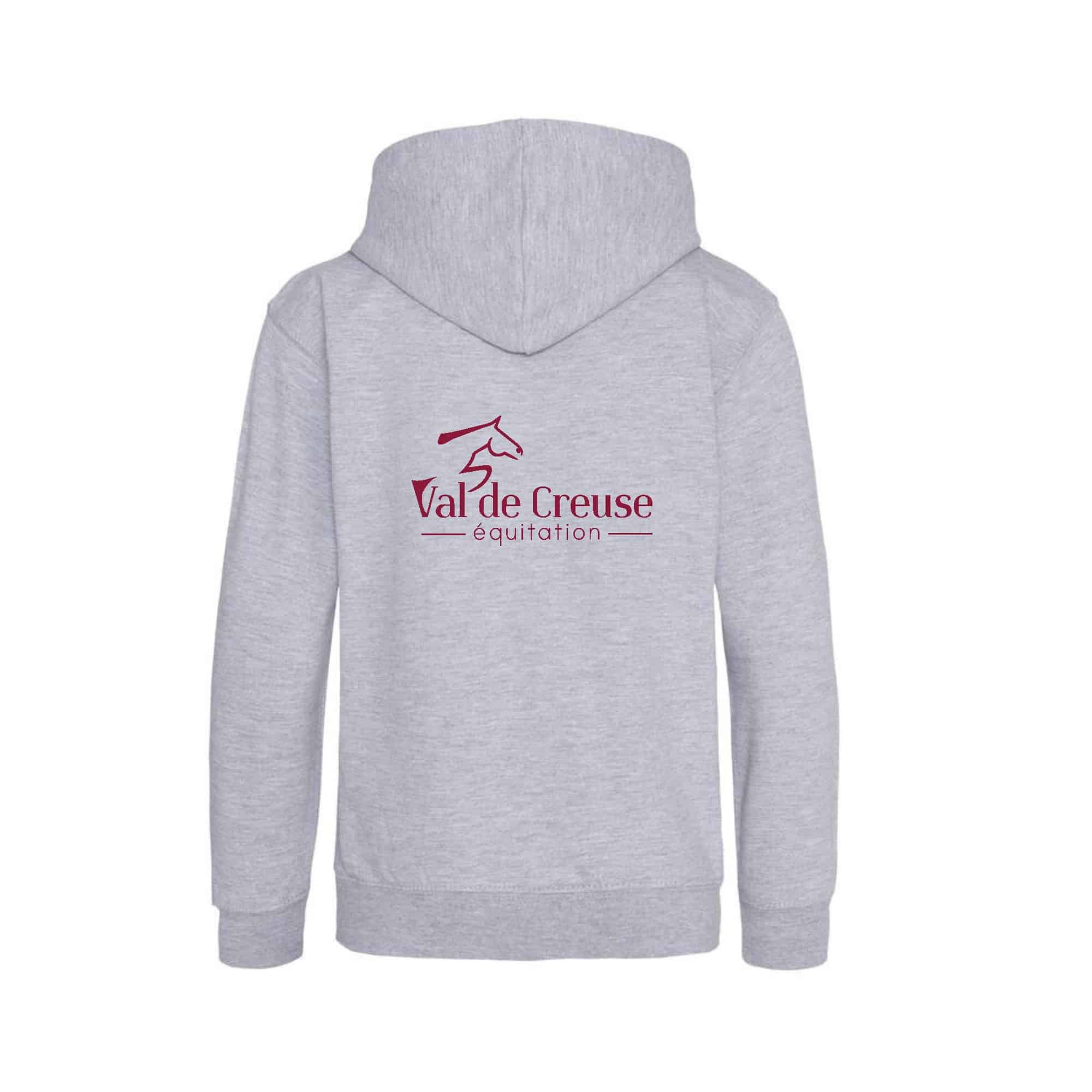SWEAT A CAPUCHE (enfant) - VAL DE CREUSE EQUITATION - Gris chiné - K477 – Image 2