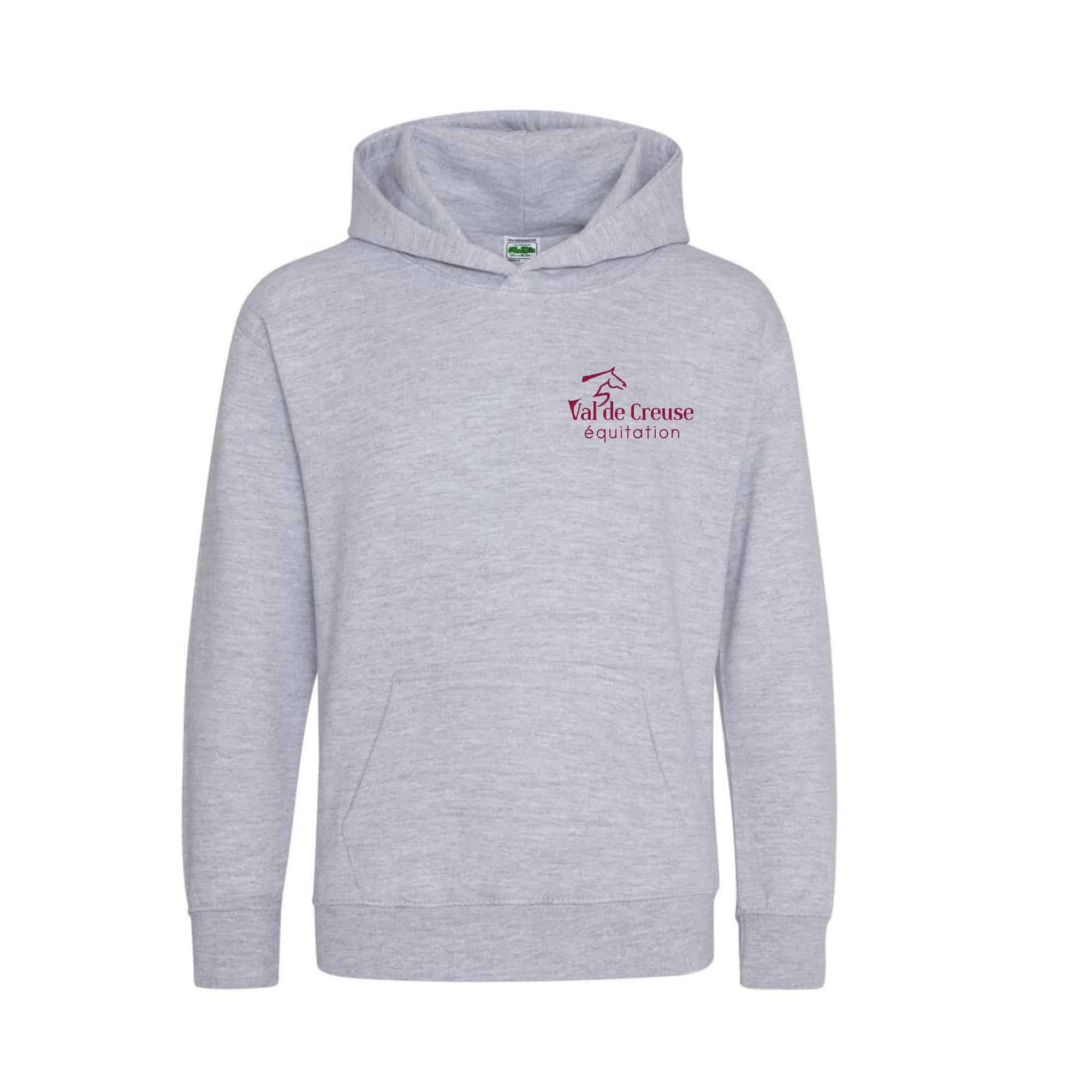 SWEAT A CAPUCHE (enfant) - VAL DE CREUSE EQUITATION - Gris chiné - K477