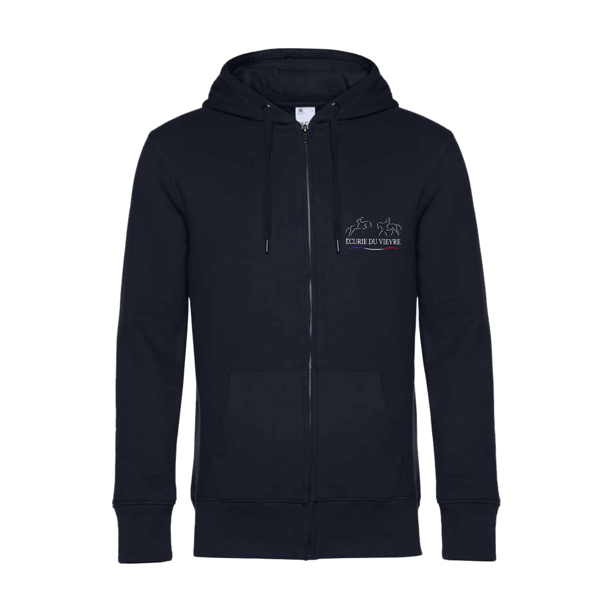 SWEAT ZIPPÉ (Homme) - ECURIE DU VIEVRE - Navy - BCU03K