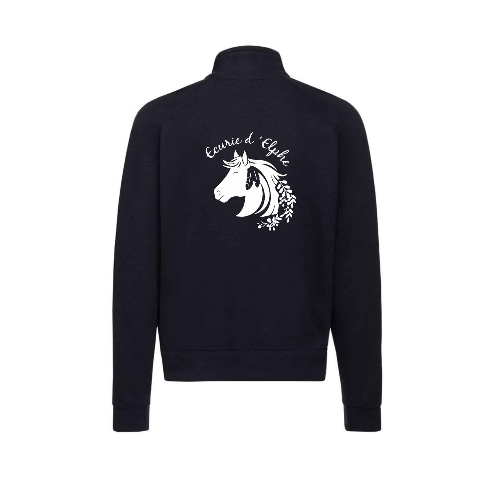 SWEAT ZIPPE SANS CAPUCHE (homme) - Ecurie - Elevage d'Elphe - Navy - SC365 – Image 2