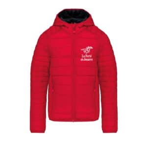 DOUDOUNE AVEC MANCHES ET CAPUCHE (enfant) - Centre Equestre de la Ferté sous Jouarre - Rouge - K6112