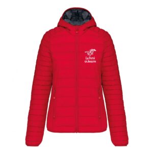 DOUDOUNE AVEC MANCHES ET CAPUCHE (femme) - Centre Equestre de la Ferté sous Jouarre - Rouge - K6111