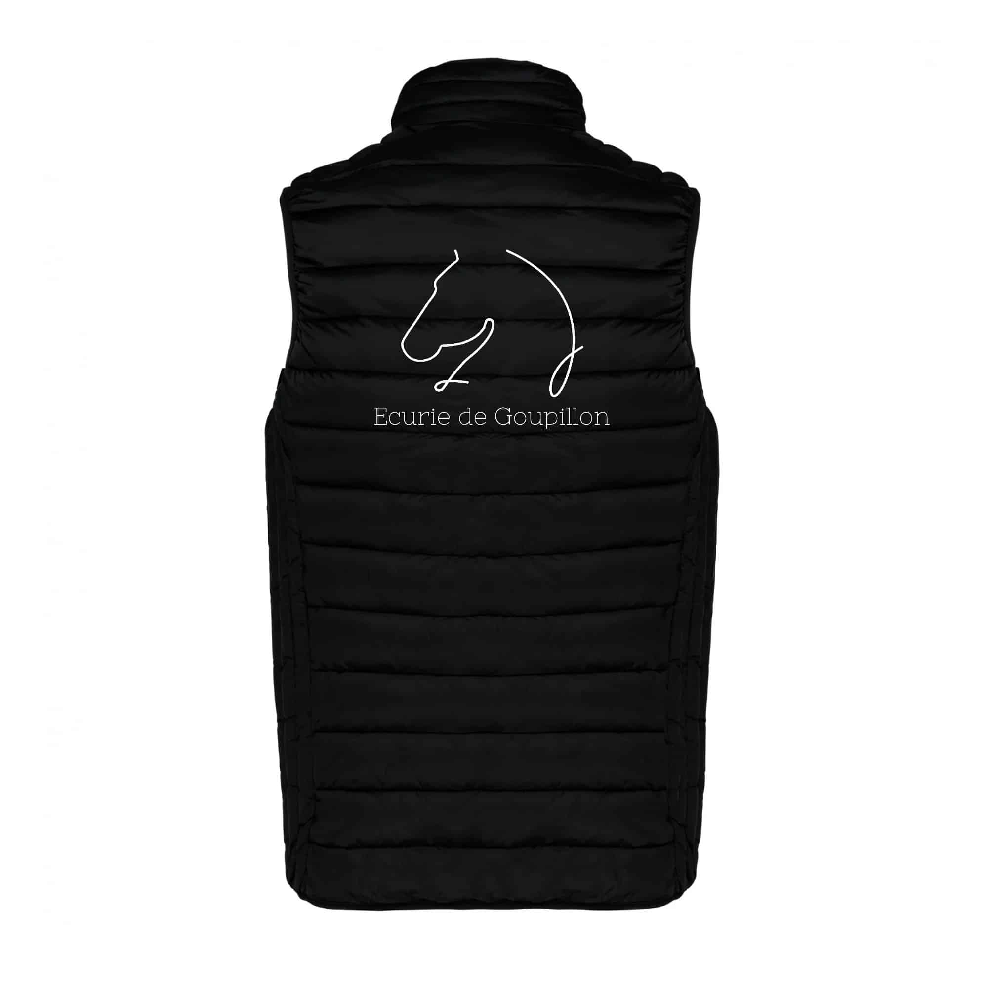 DOUDOUNE SANS MANCHES (femme) - Ecurie de goupillon - Noir - K6114 – Image 3