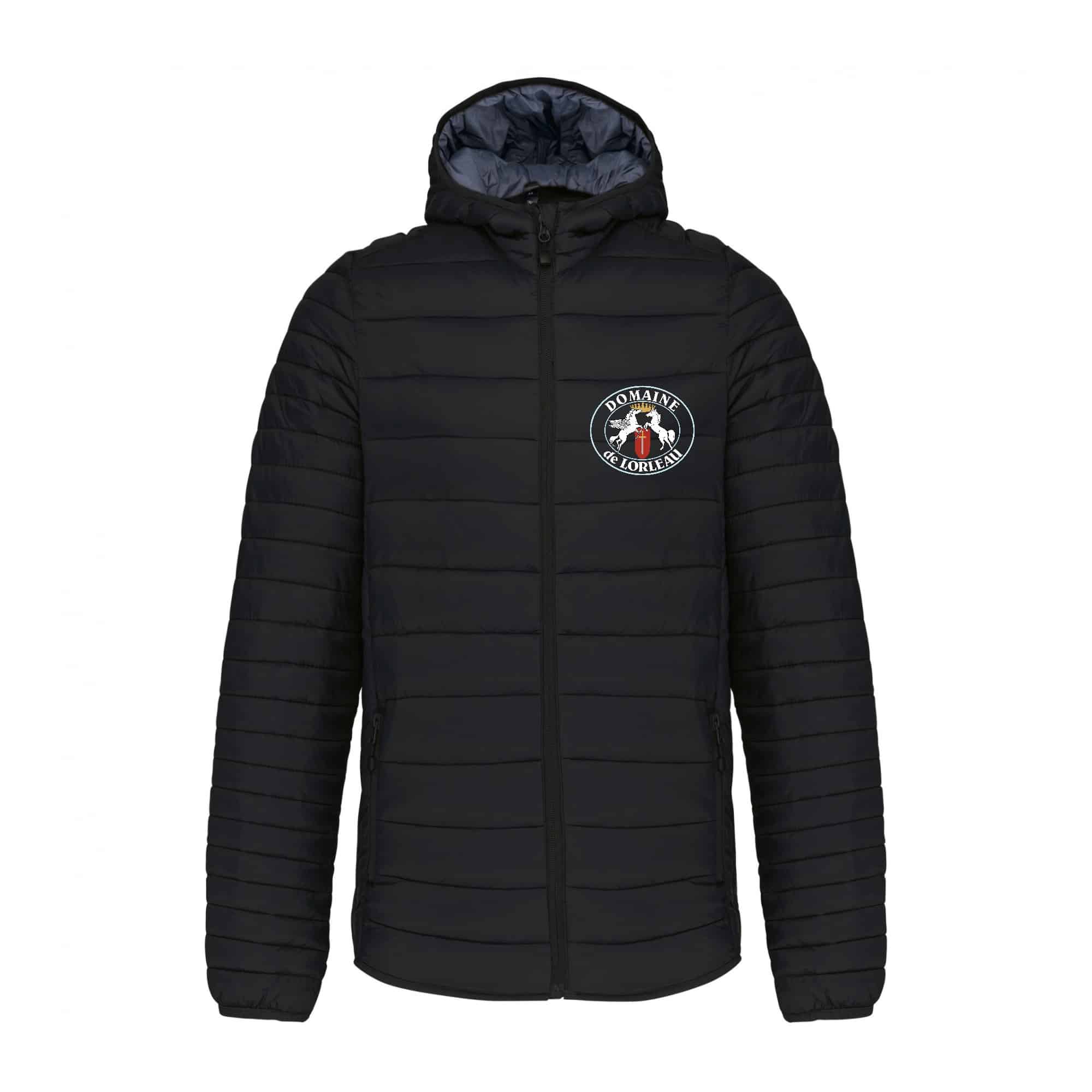 DOUDOUNE AVEC MANCHES ET CAPUCHE (homme) - Domaine de Lorleau - Noir - K6110