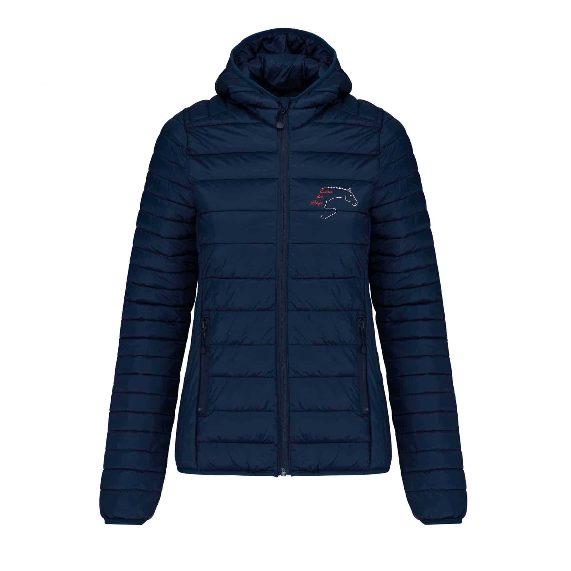 DOUDOUNE AVEC MANCHES ET CAPUCHE (femme) - Écuries des Loups – Navy - K6111