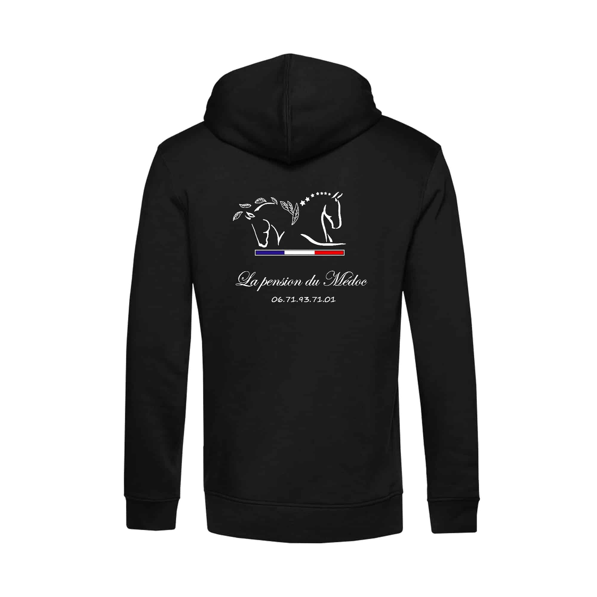 SWEAT A CAPUCHE (homme) - La Pension du Médoc - Noir - BCU33B – Image 3