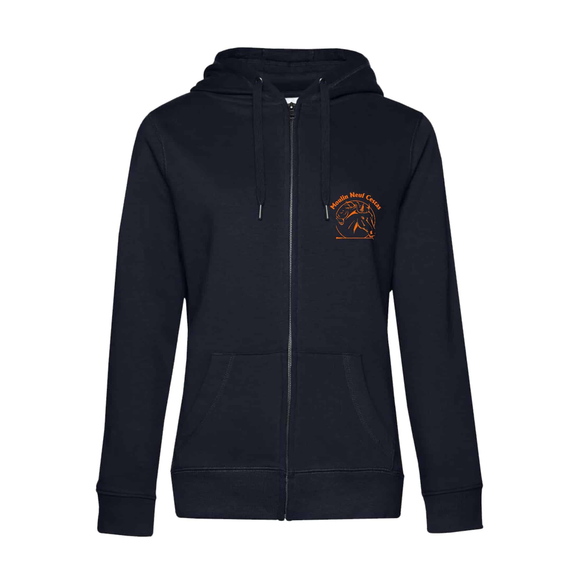 SWEAT ZIPPÉ (femme) - CERCLE HIPPIQUE DE MOULIN NEUF - Navy - BCW03Q