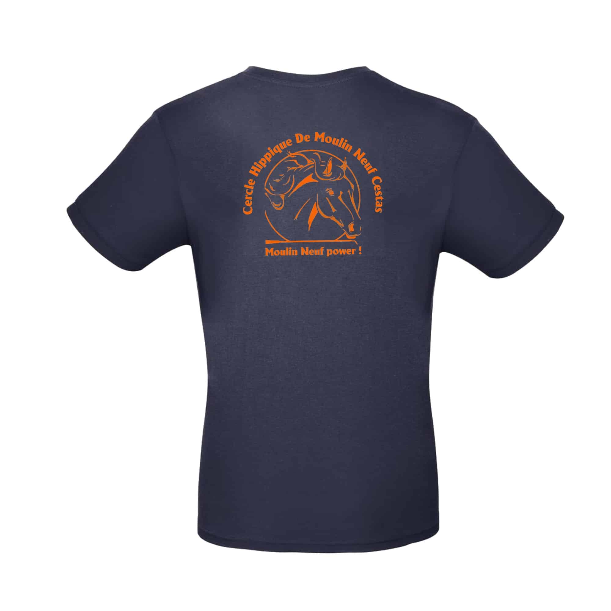 T-SHIRT (homme) - CERCLE HIPPIQUE DE MOULIN NEUF - Navy - BC03T – Image 3