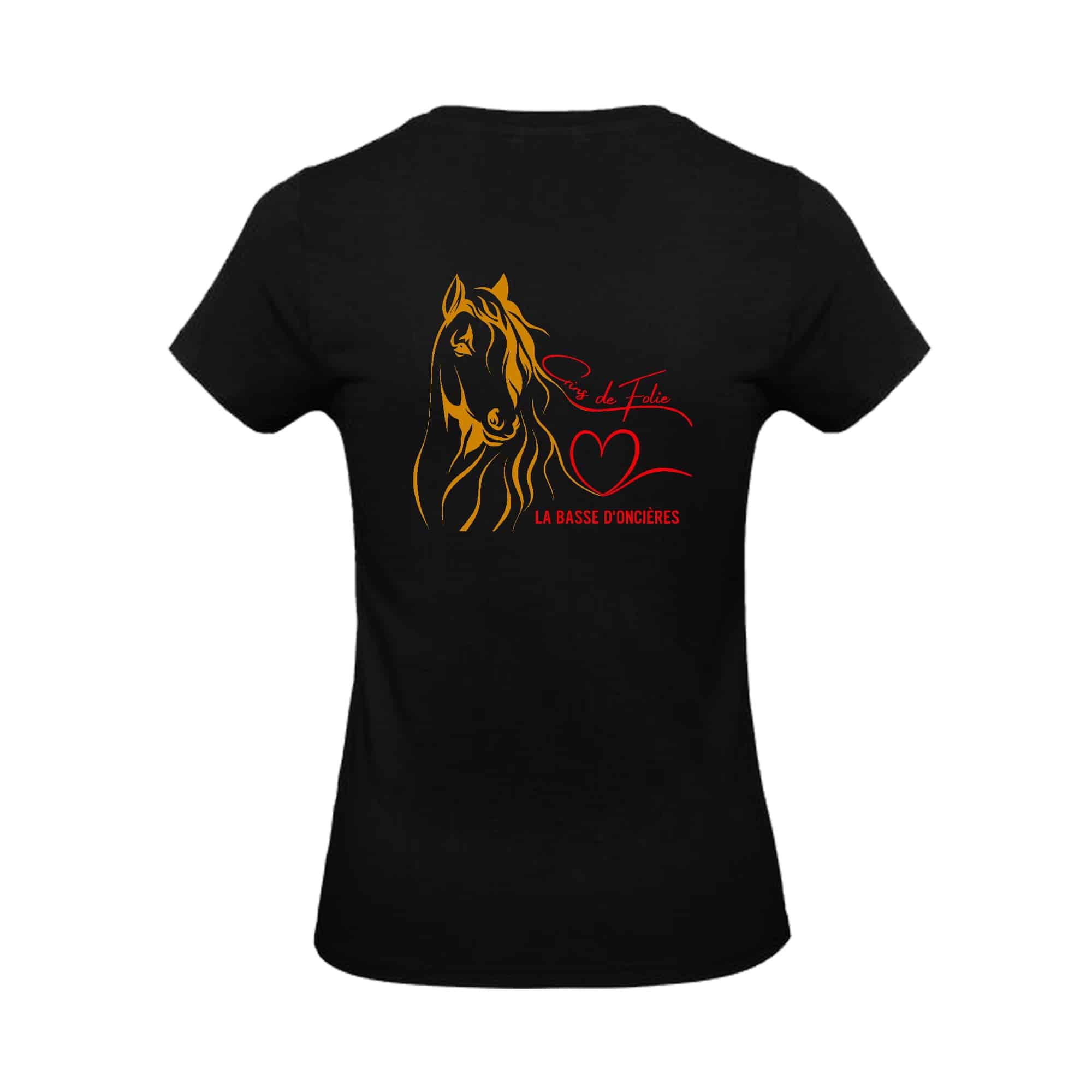 T-SHIRT (femme) - Écuries la Basse D'oncières - Noir - BC04T – Image 3