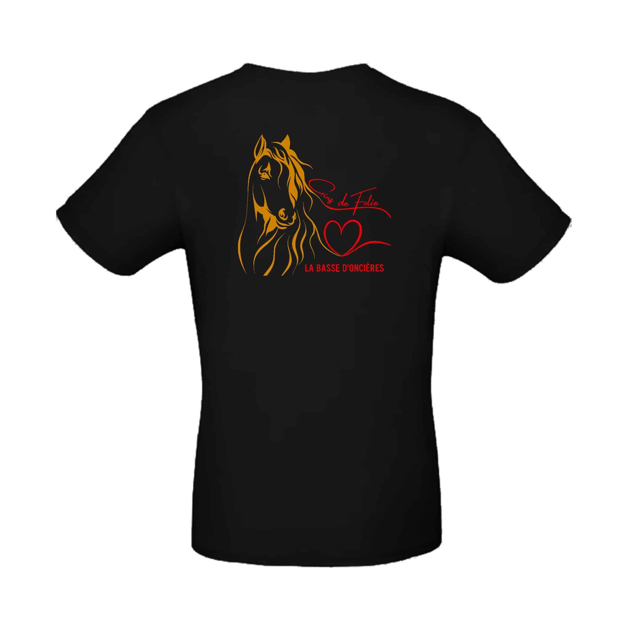 T-SHIRT (homme) - Écuries la Basse D'oncières - Noir - BC03T – Image 3