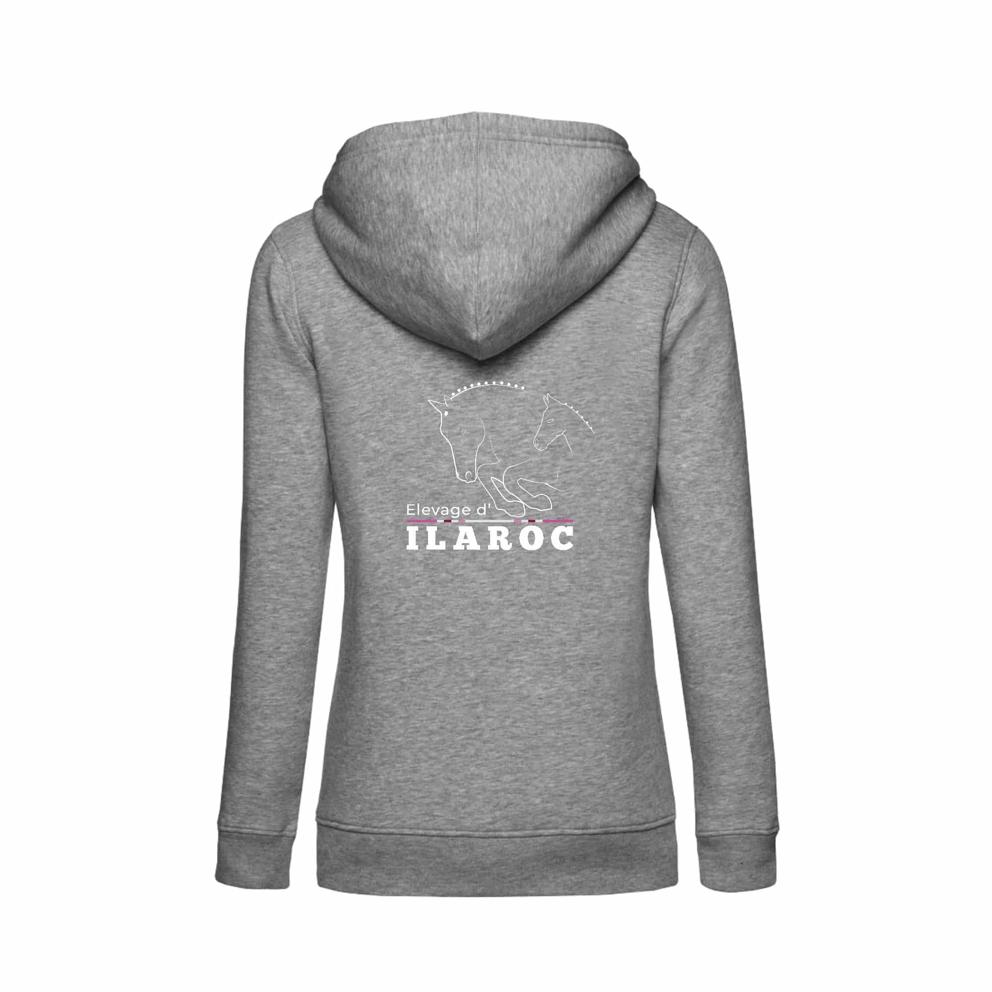 SWEAT ZIPPÉ (femme) - SCEA les écuries de la papote - Gris chiné - BCW03Q – Image 3