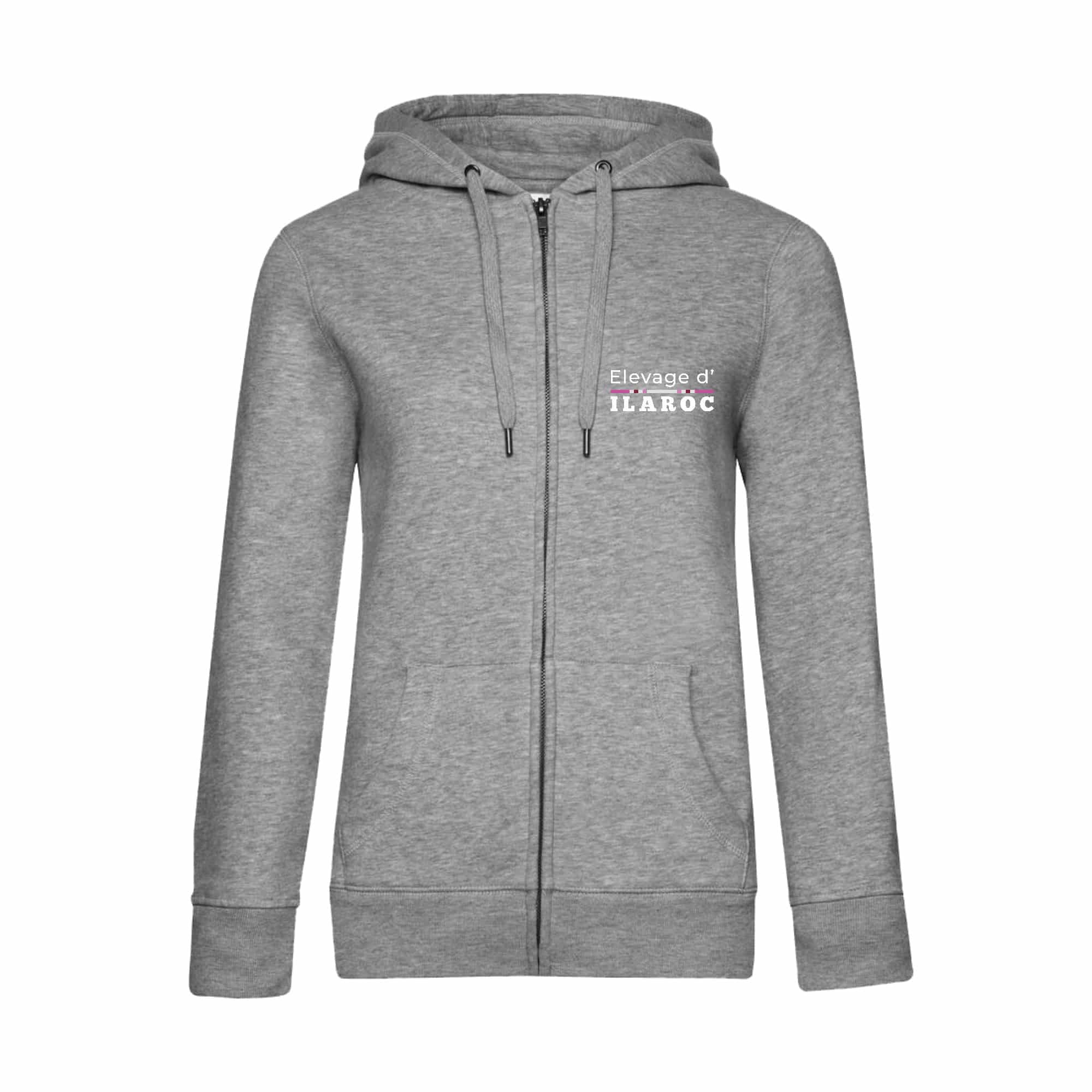 SWEAT ZIPPÉ (femme) - SCEA les écuries de la papote - Gris chiné - BCW03Q