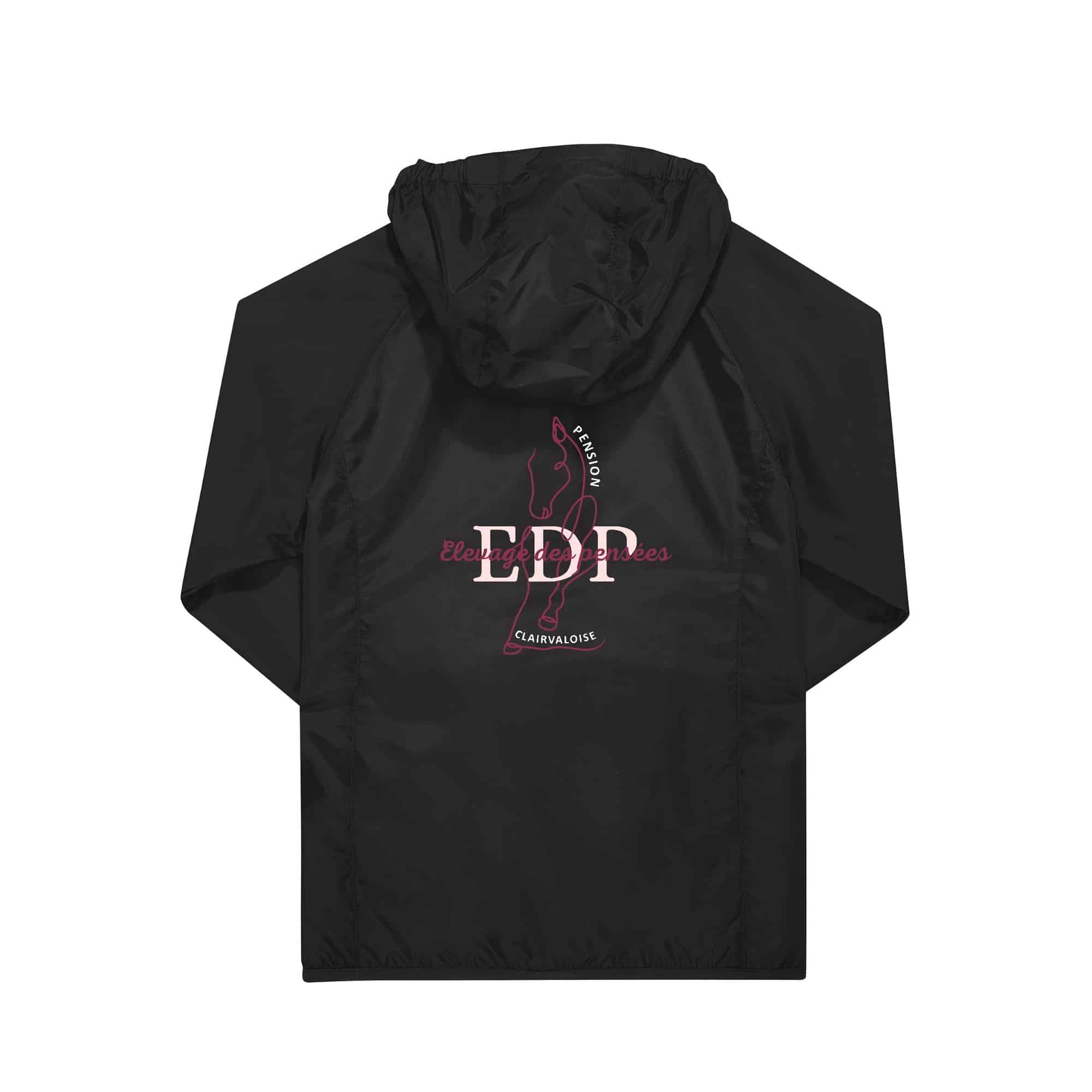 COUPE-VENT (enfant) - Pension clairvaloise - Élevage des pensées - Noir - BC631 – Image 3