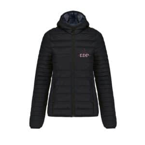 DOUDOUNE AVEC MANCHES ET CAPUCHE (femme) - Pension clairvaloise - Élevage des pensées - Noir - K6111
