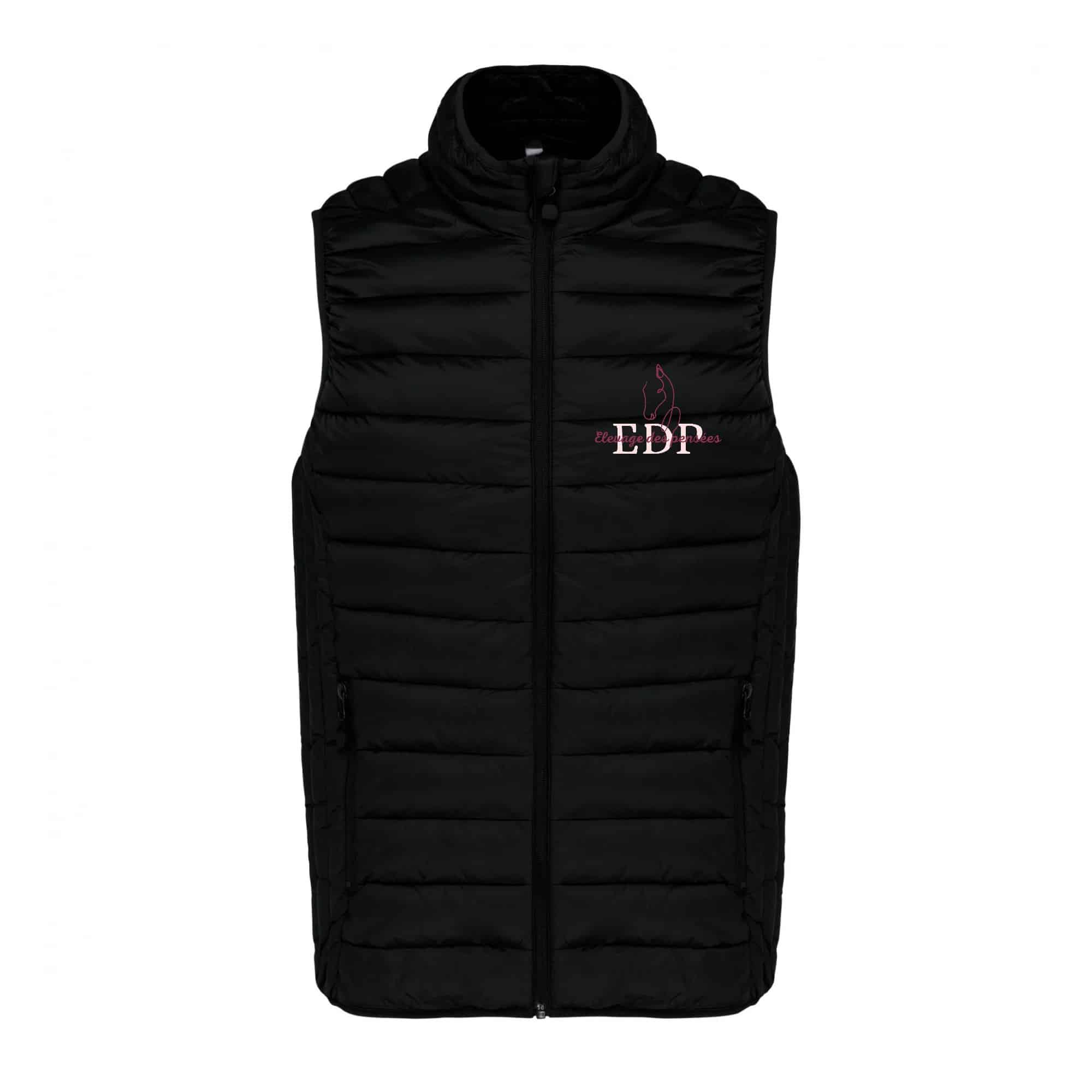 DOUDOUNE SANS MANCHES (femme) - Pension clairvaloise - Élevage des pensées - Noir - K6114