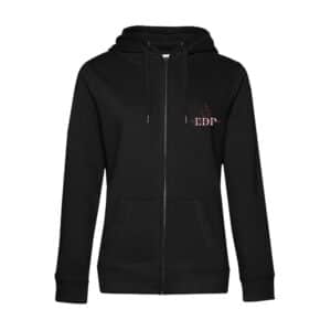SWEAT ZIPPÉ (femme) - Pension clairvaloise - Élevage des pensées - Noir - BCW03Q
