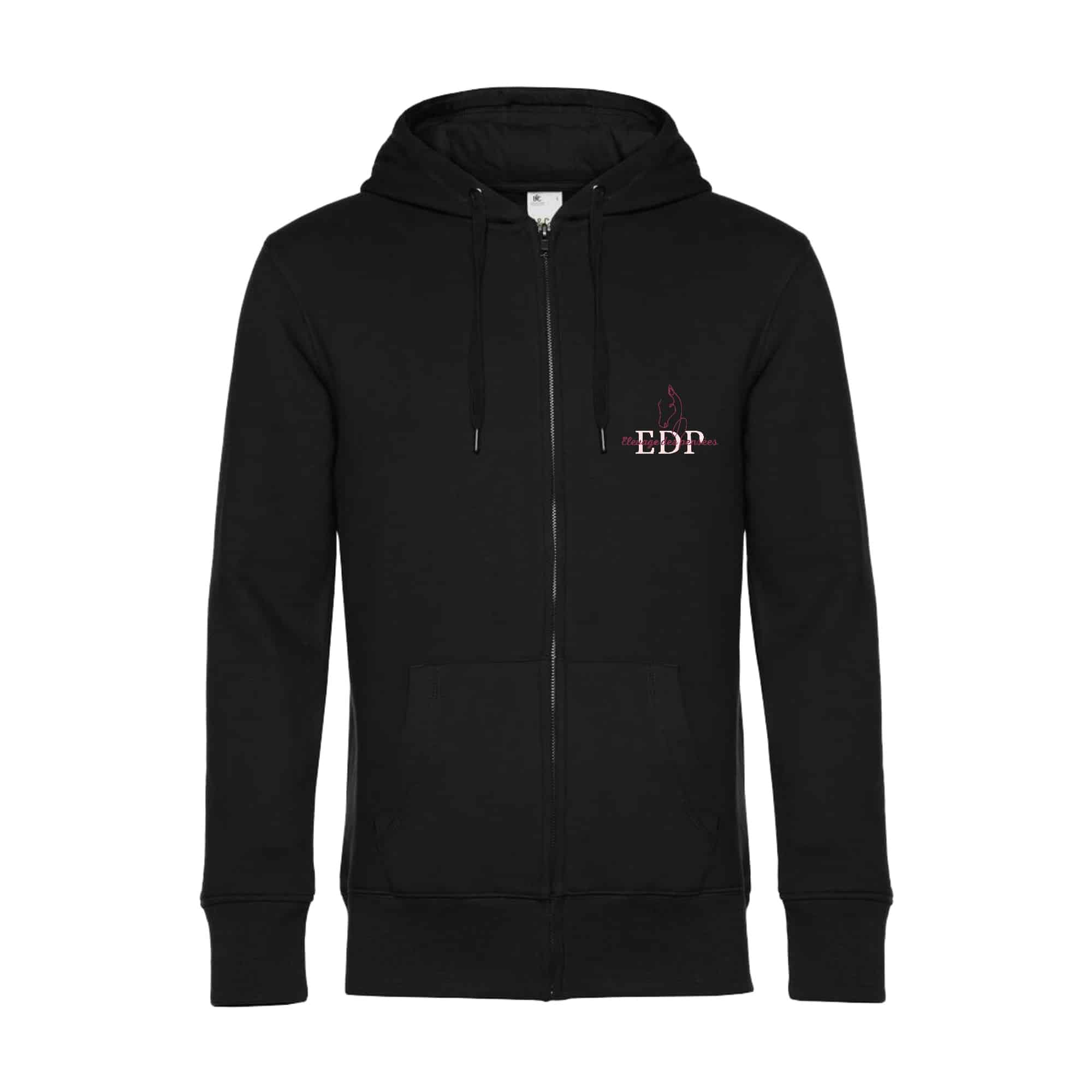 SWEAT ZIPPÉ (enfant) - Pension clairvaloise - Élevage des pensées - Noir - K455